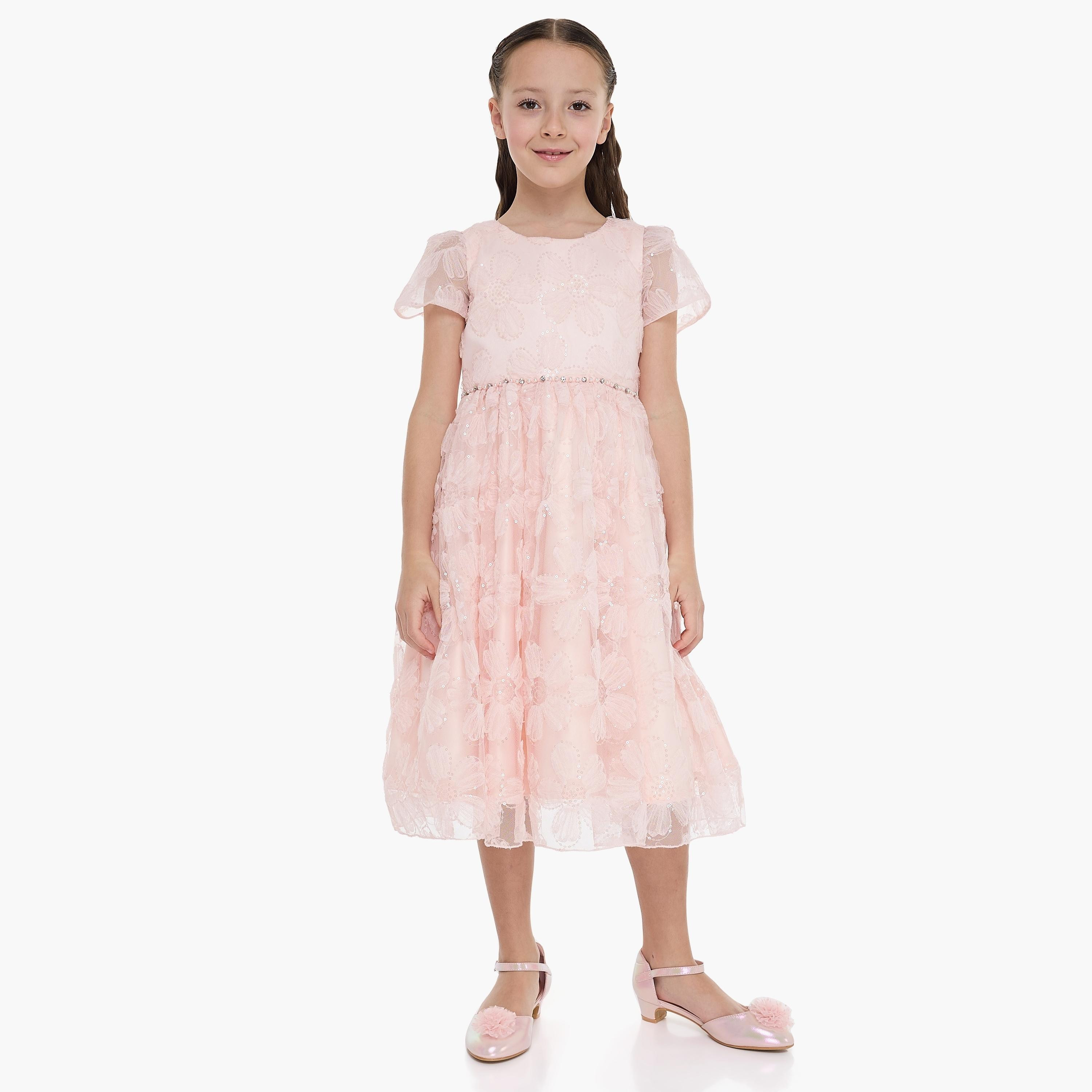 فستان مزين بأكمام كاب من فيكتور اند جين-girls-clothing-dressesandjumpsuits-image-2