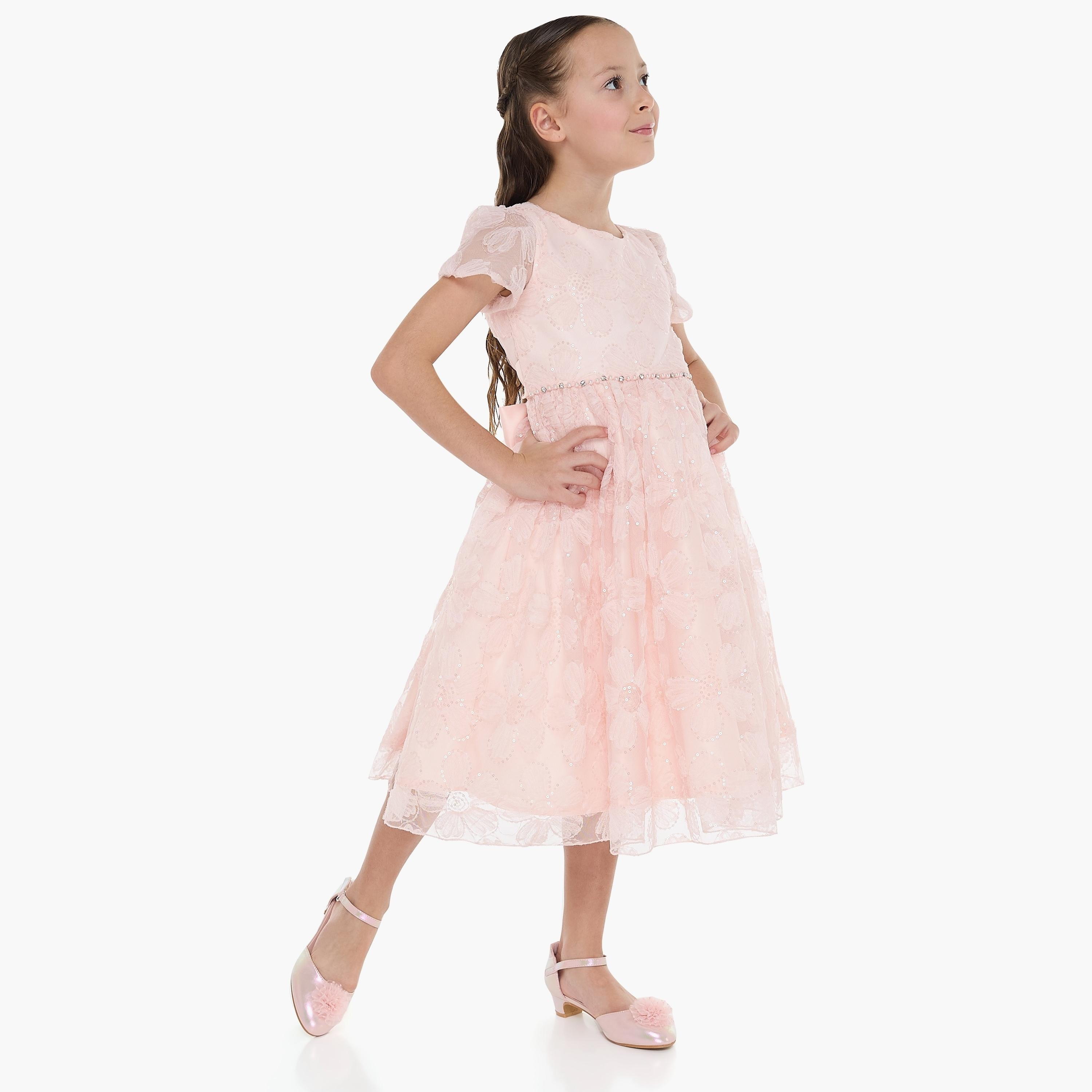 فستان مزين بأكمام كاب من فيكتور اند جين-girls-clothing-dressesandjumpsuits-image-3