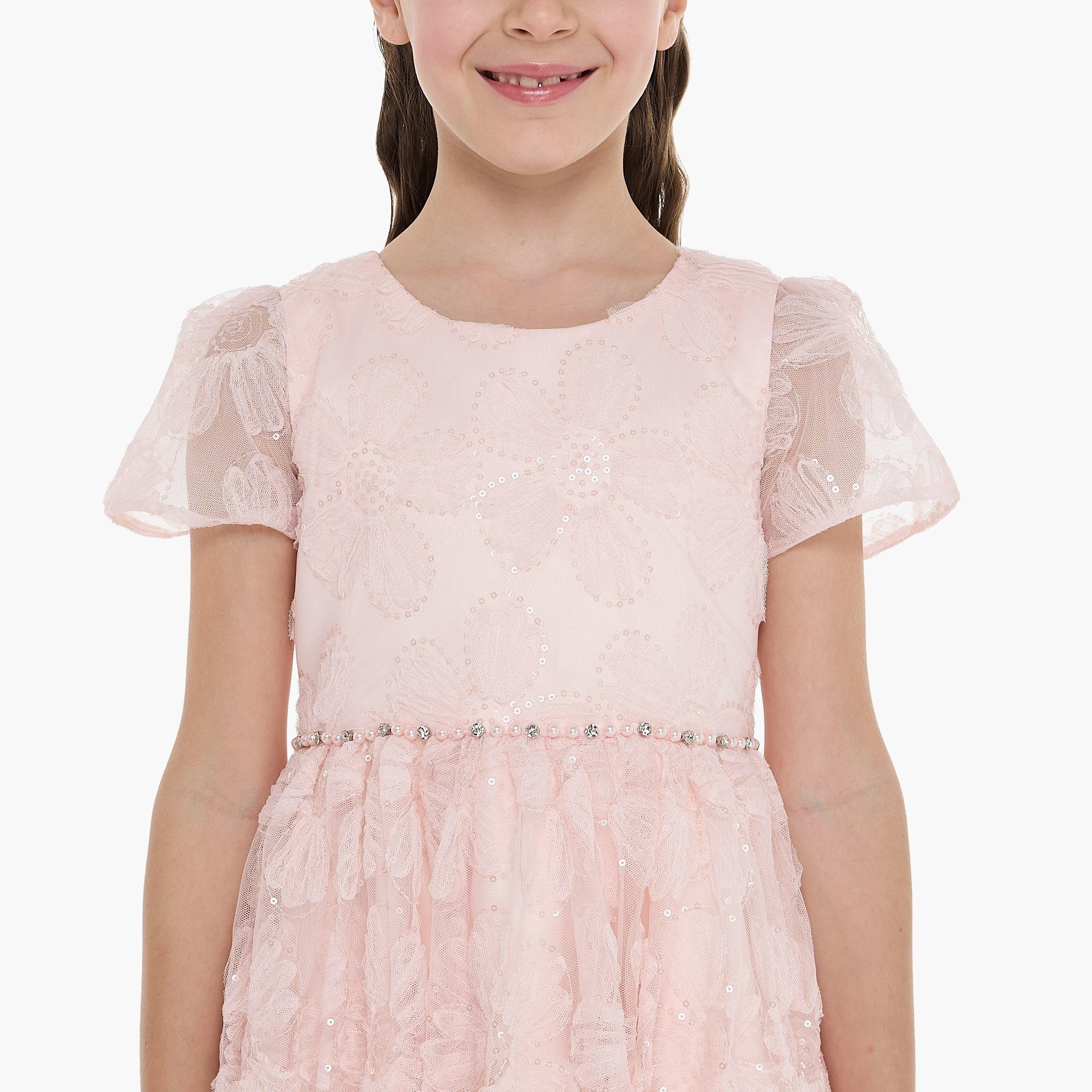 Victor and Jane Embellished Cap Sleeves Dress-girls-clothing-dressesandjumpsuits-image-5