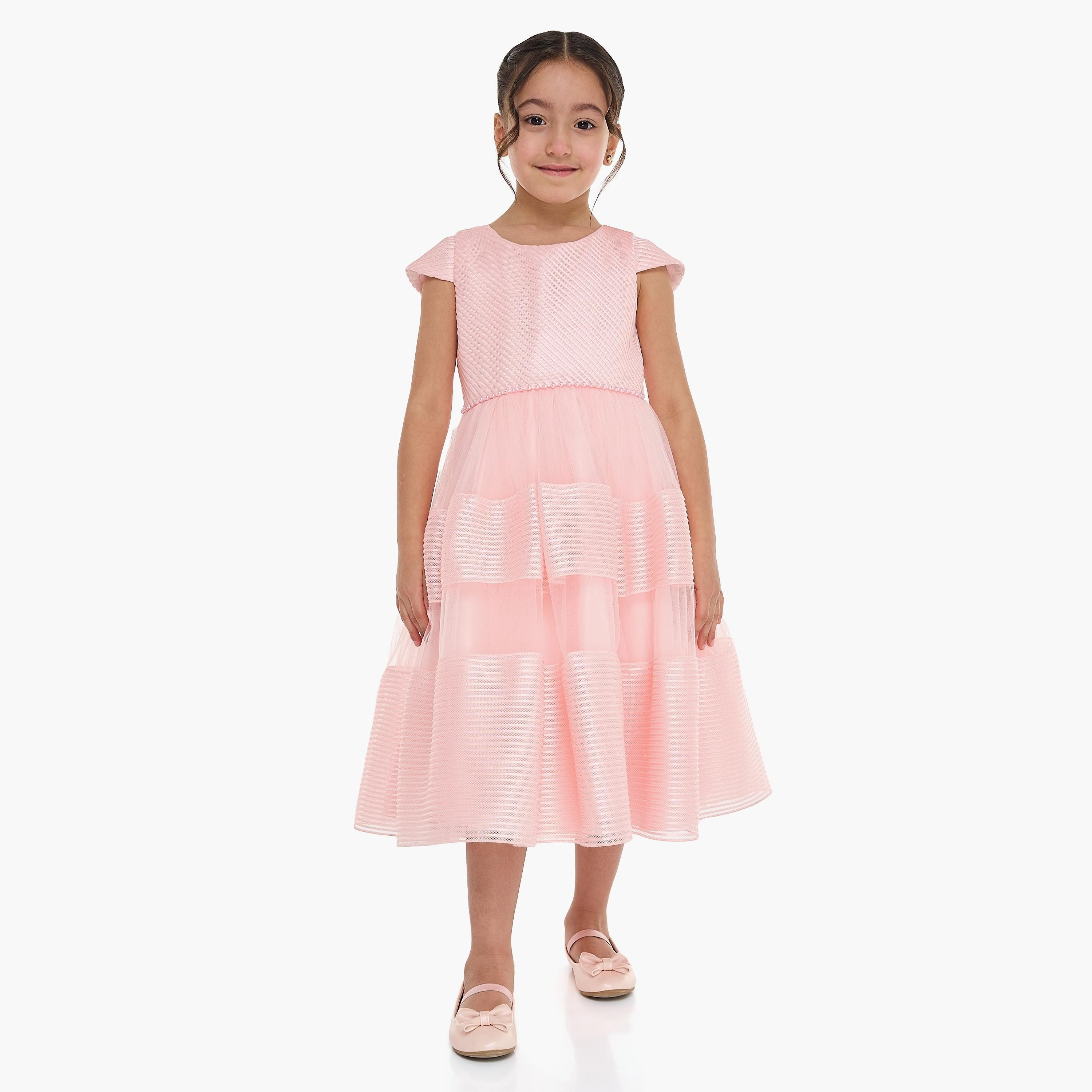 Victor and Jane Striped Cap Sleeves Dress-girls-clothing-dressesandjumpsuits-image-1