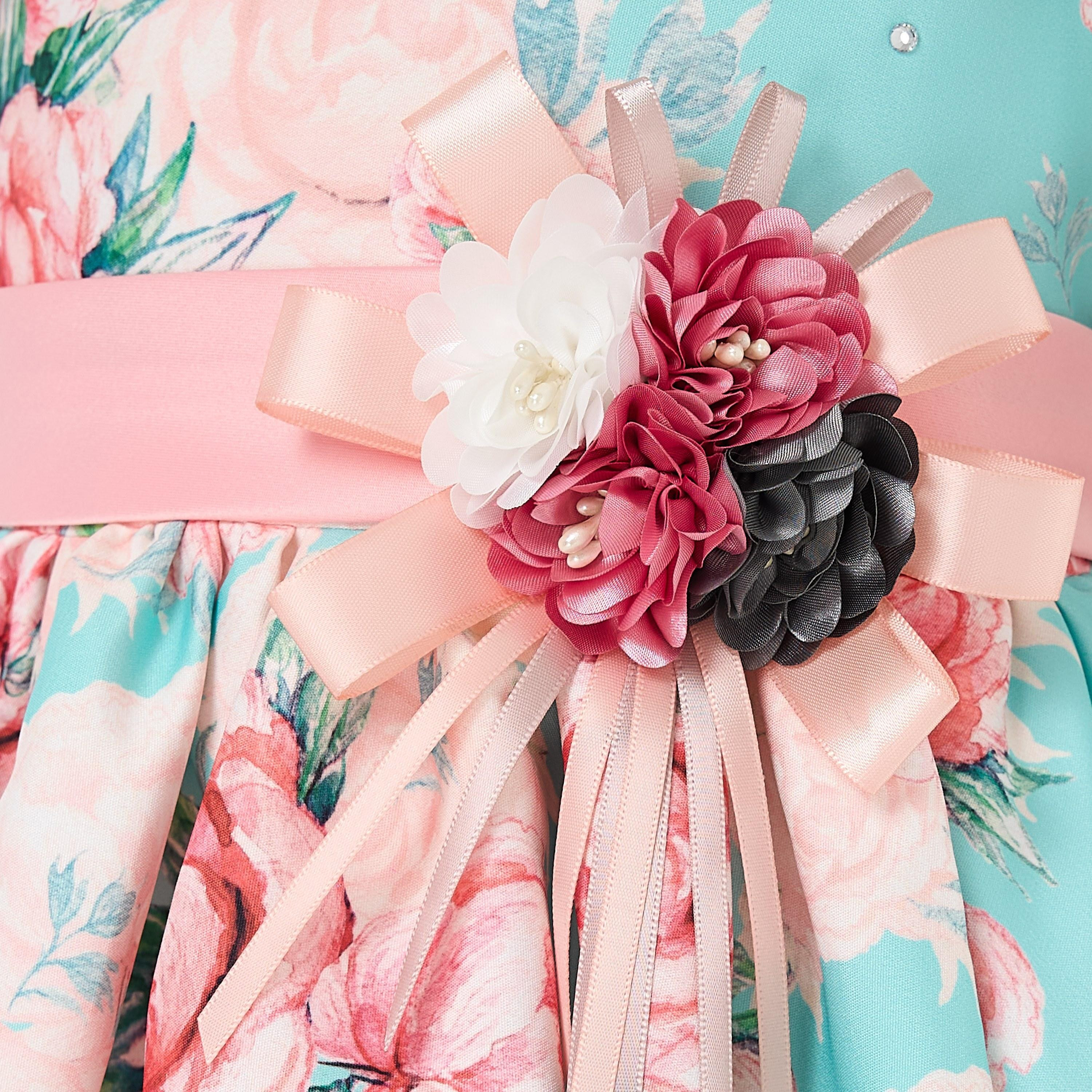 Victor and Jane Floral Printed Cap Sleeves Dress-girls-clothing-dressesandjumpsuits-image-7