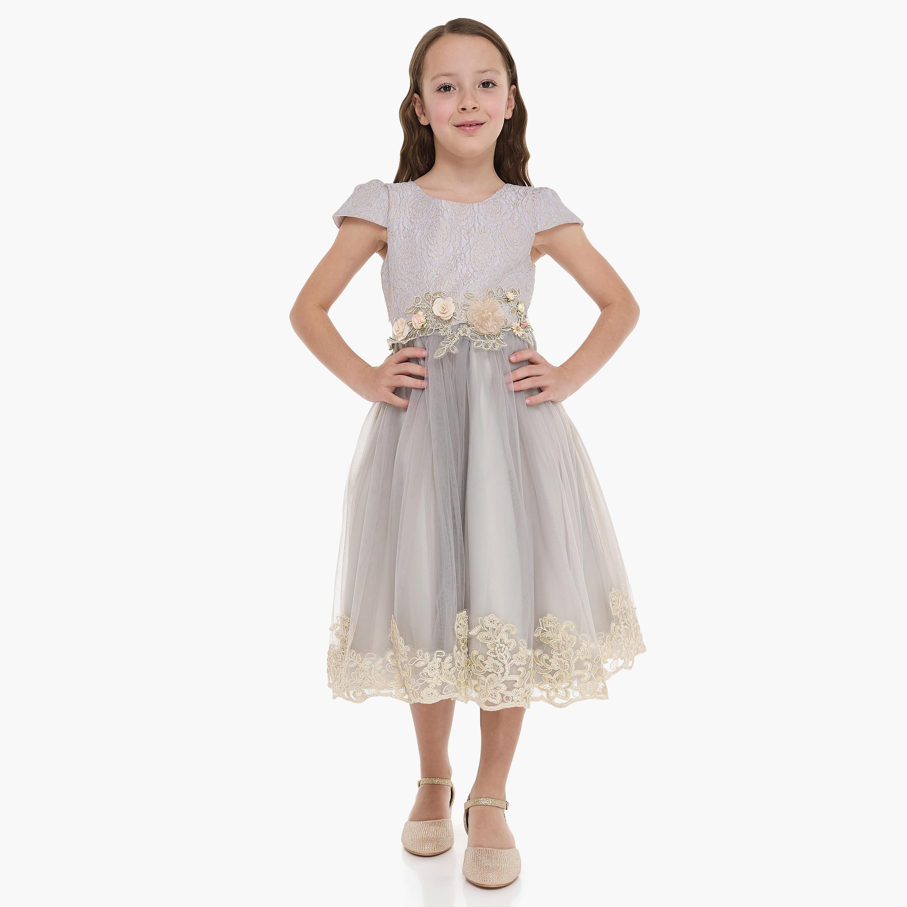Victor and Jane Embroidered Cap Sleeves Dress-girls-clothing-dressesandjumpsuits-image-1