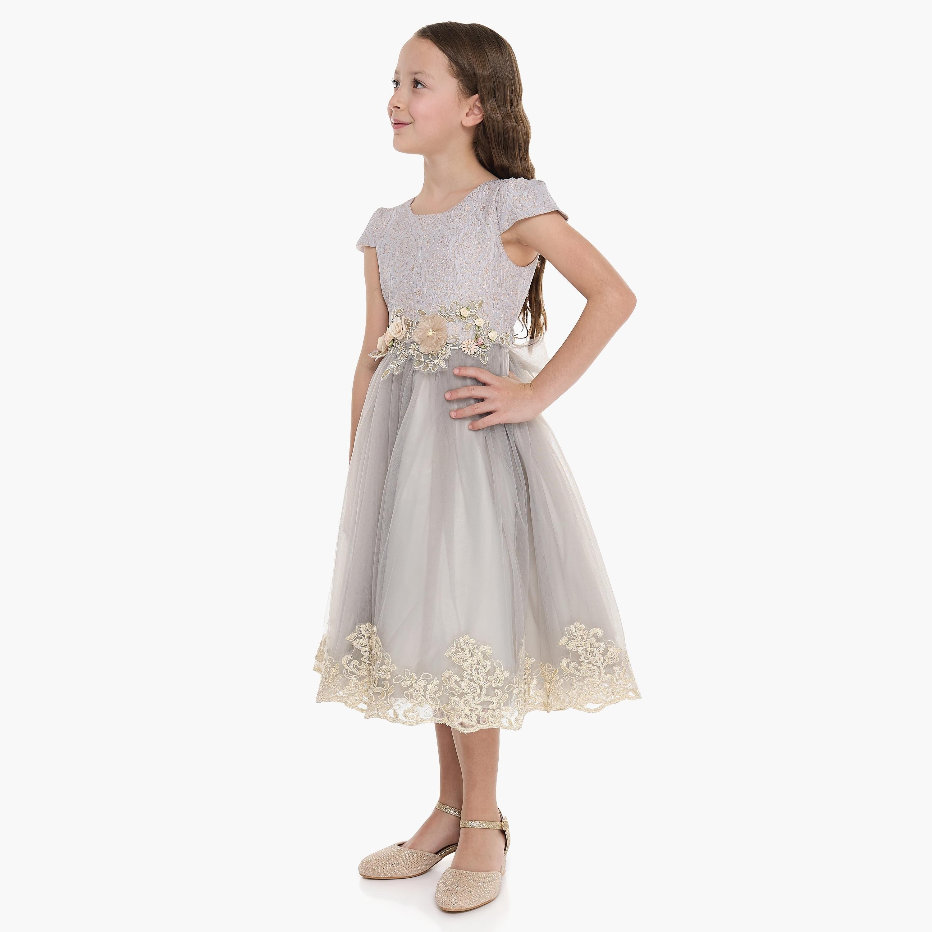 فستان بأكمام كاب مزين من فيكتور اند جين-girls-clothing-dressesandjumpsuits-image-3