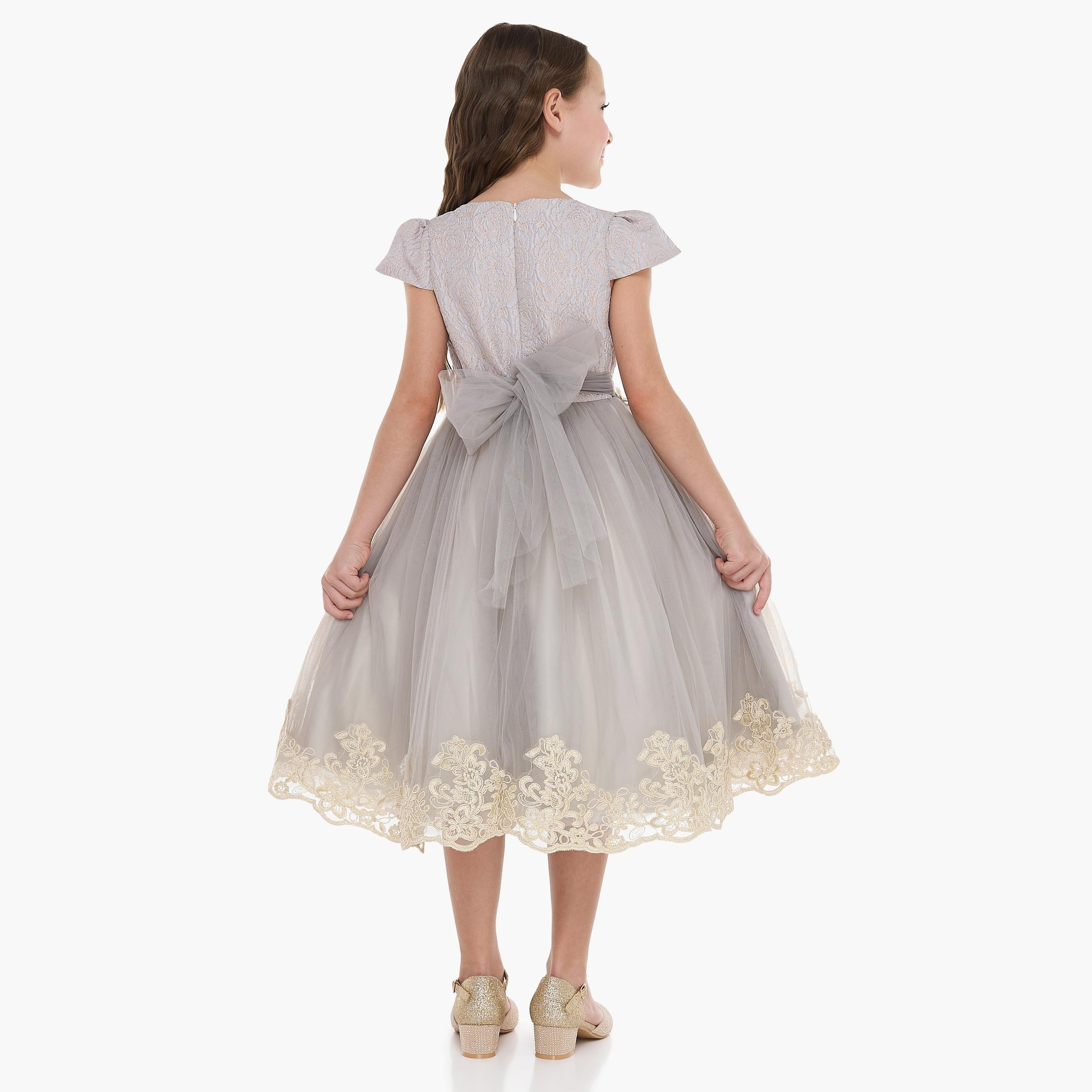فستان بأكمام كاب مزين من فيكتور اند جين-girls-clothing-dressesandjumpsuits-image-4