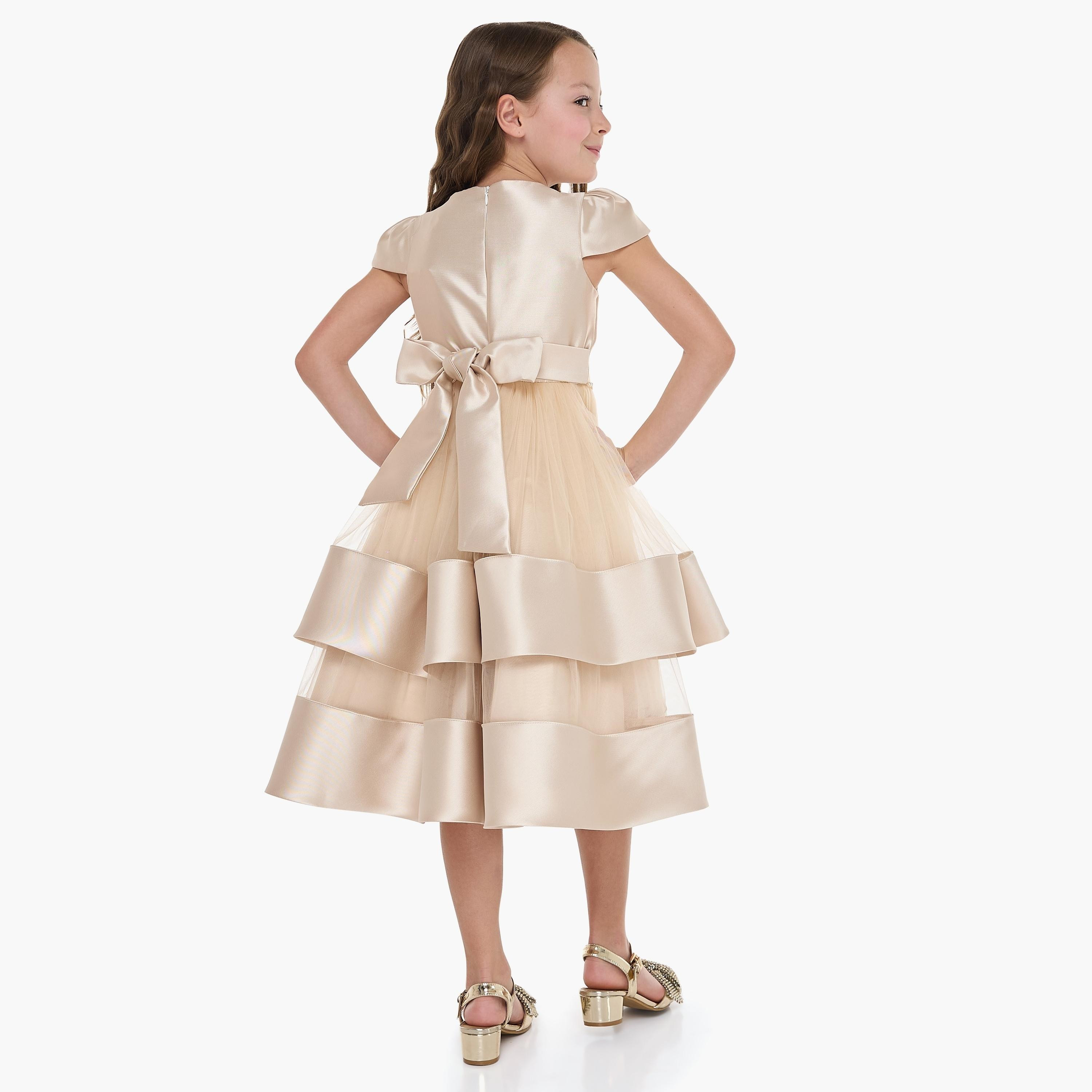 Victor and Jane Solid Cap Sleeves Dress-girls-clothing-dressesandjumpsuits-image-4