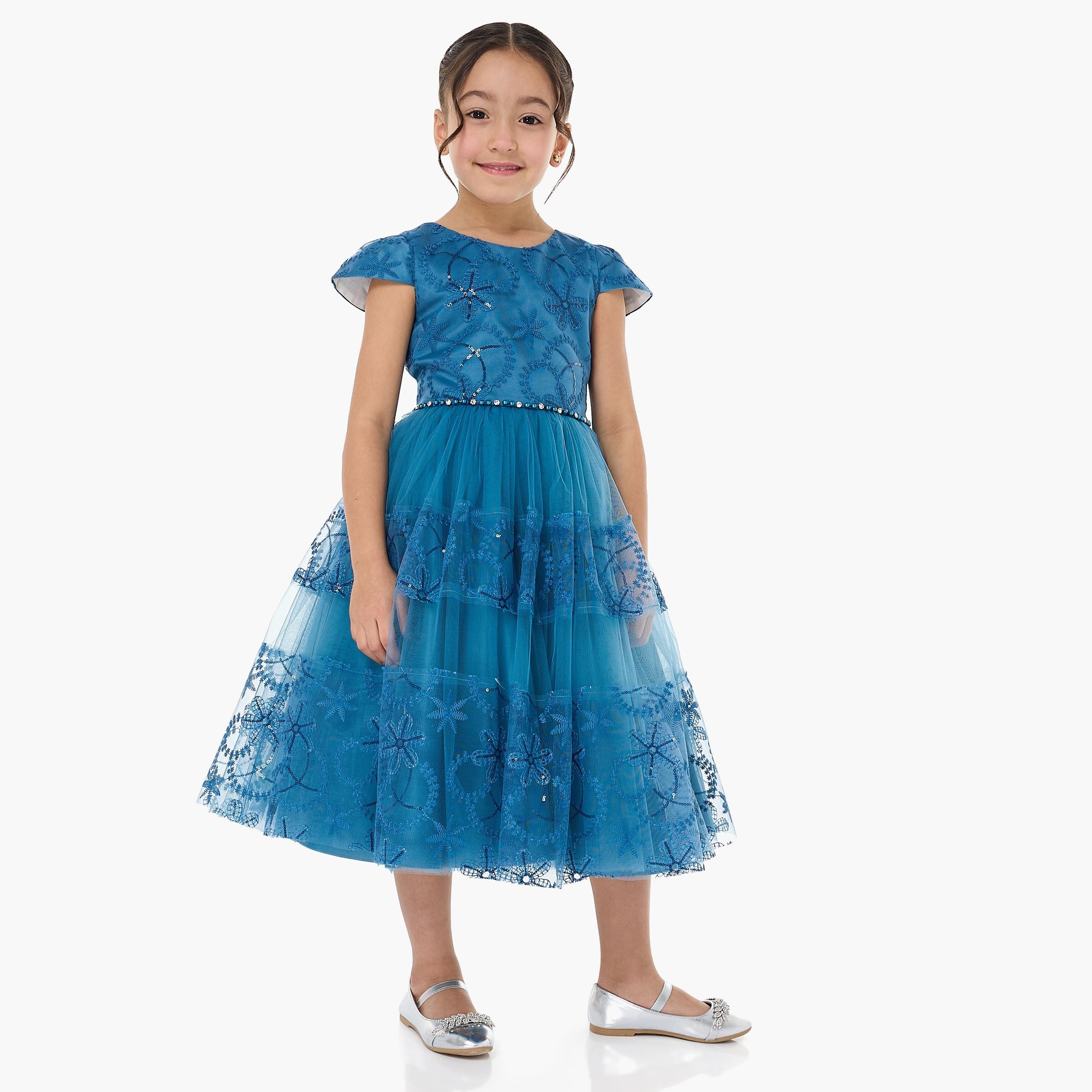 Victor and Jane Embroidered Cap Sleeves Dress-girls-clothing-dressesandjumpsuits-image-2