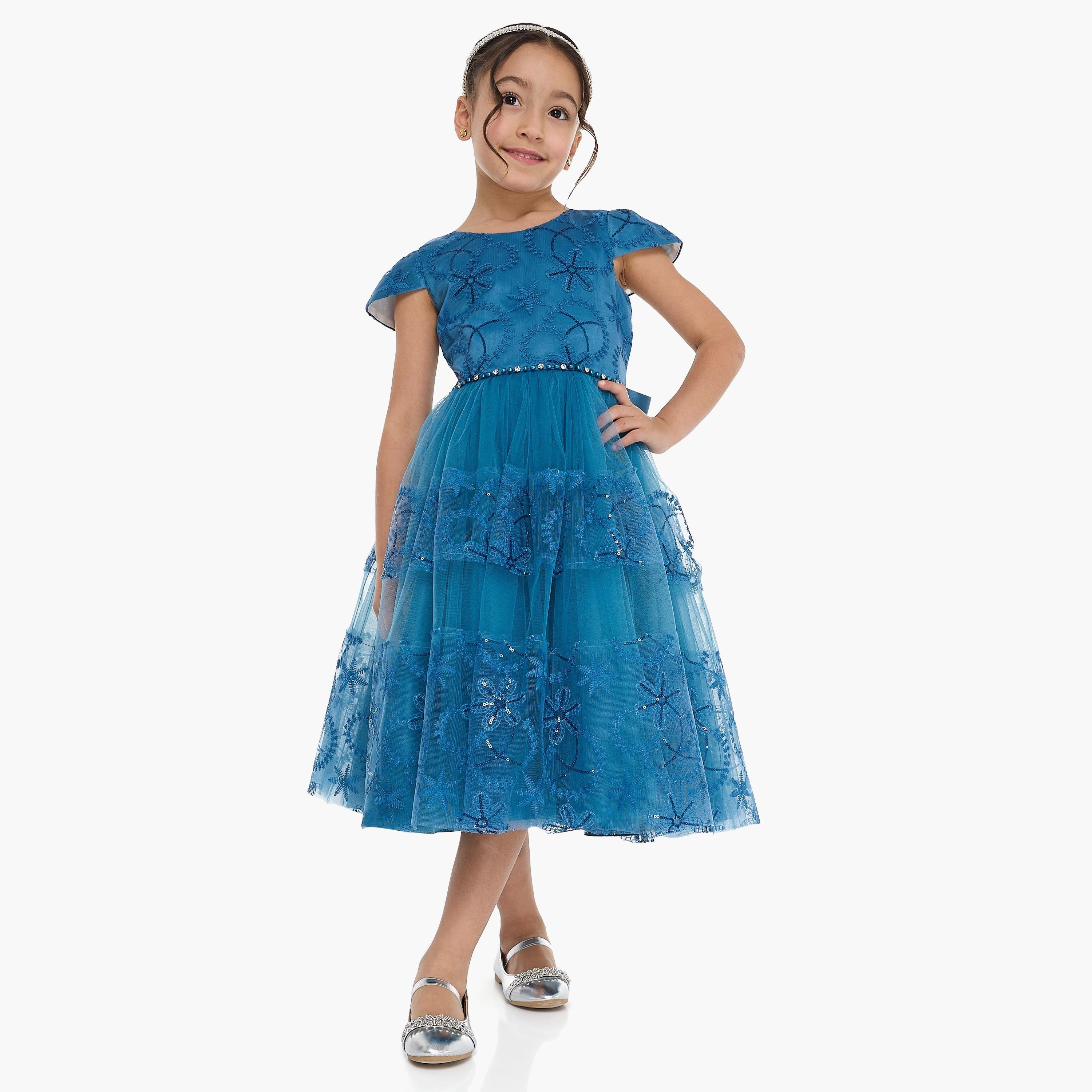 Victor and Jane Embroidered Cap Sleeves Dress-girls-clothing-dressesandjumpsuits-image-3