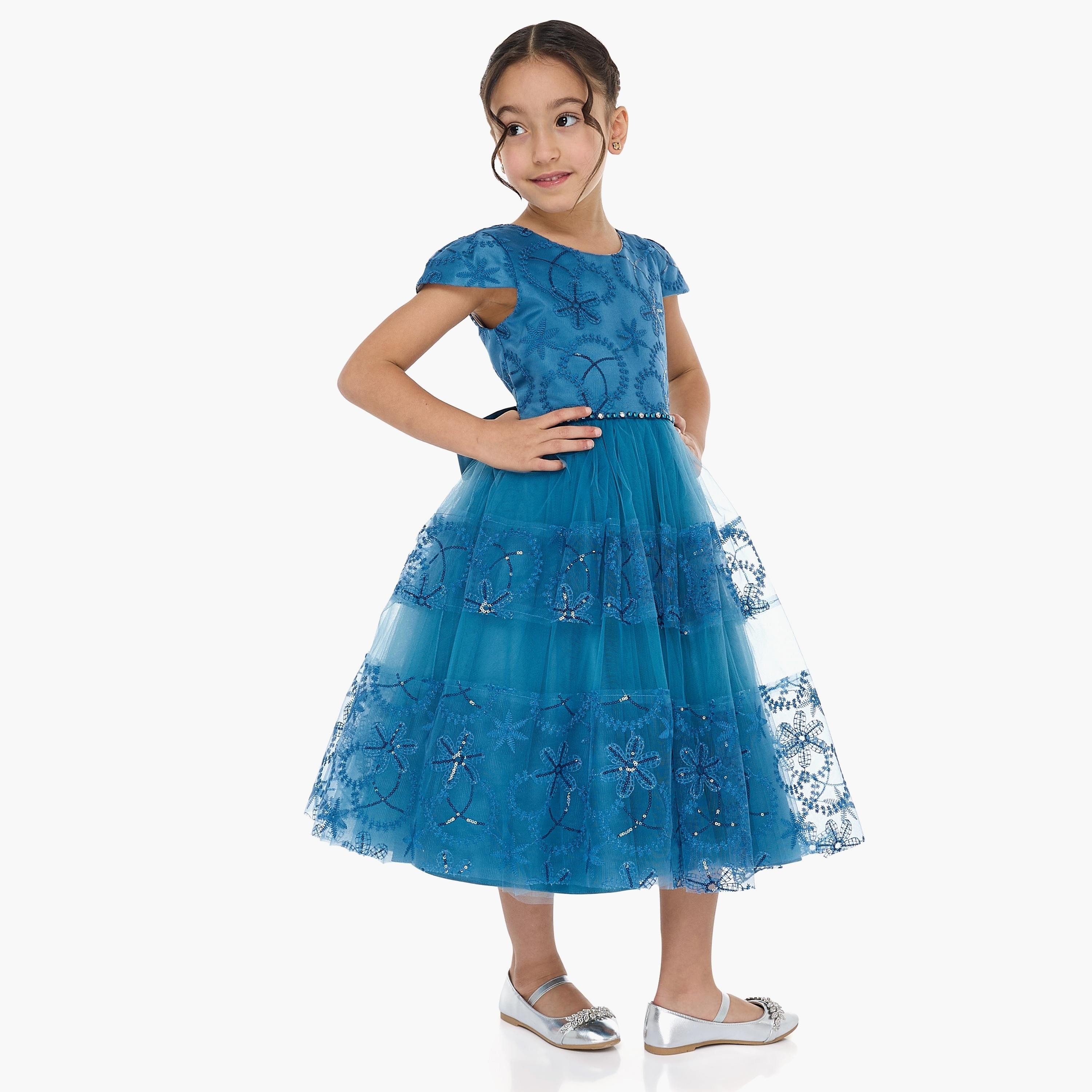 Victor and Jane Embroidered Cap Sleeves Dress-girls-clothing-dressesandjumpsuits-image-4