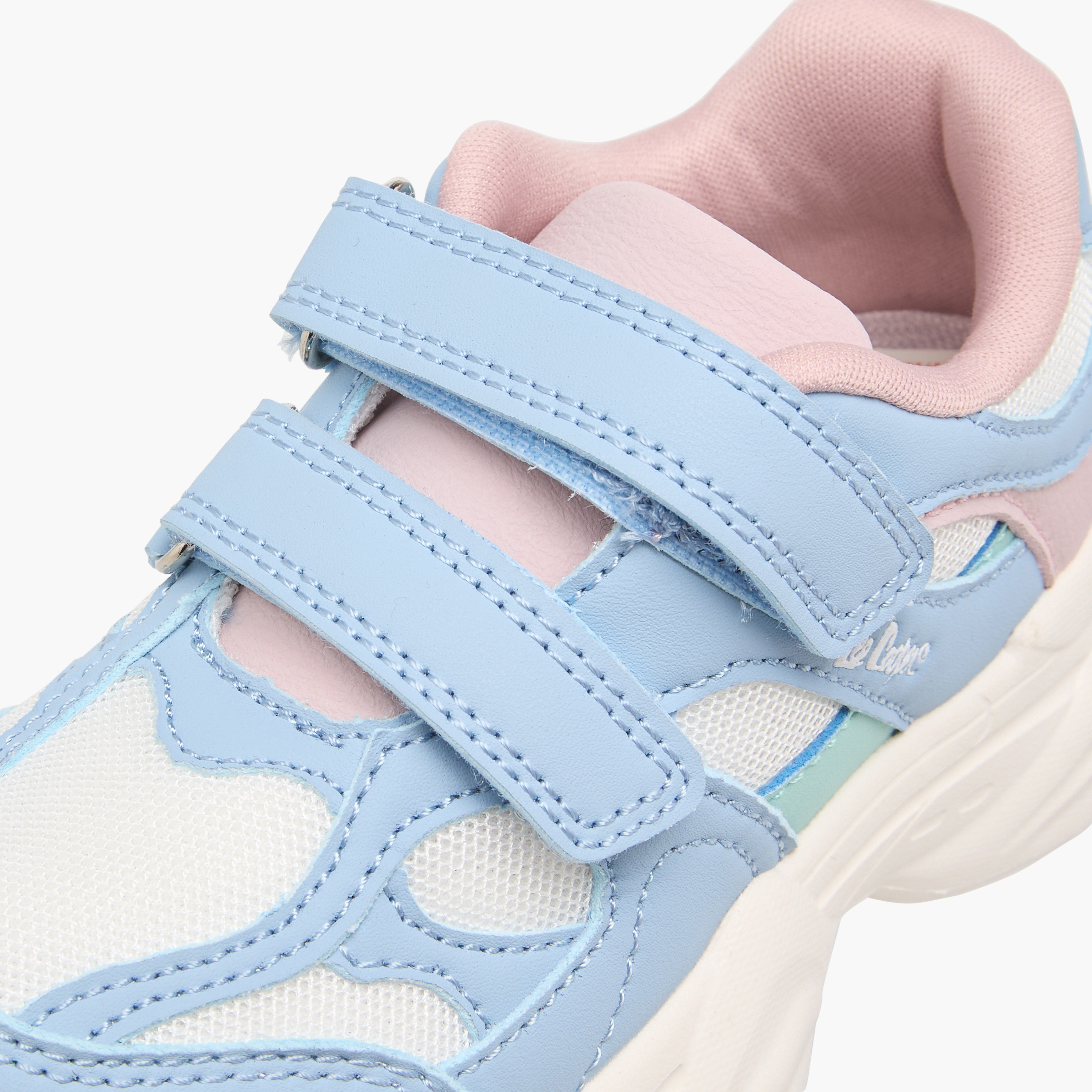 Lee Cooper Girls' Colourblock Sneakers with Hook and Loop Closure-girls-shoes-sneakers-image-4