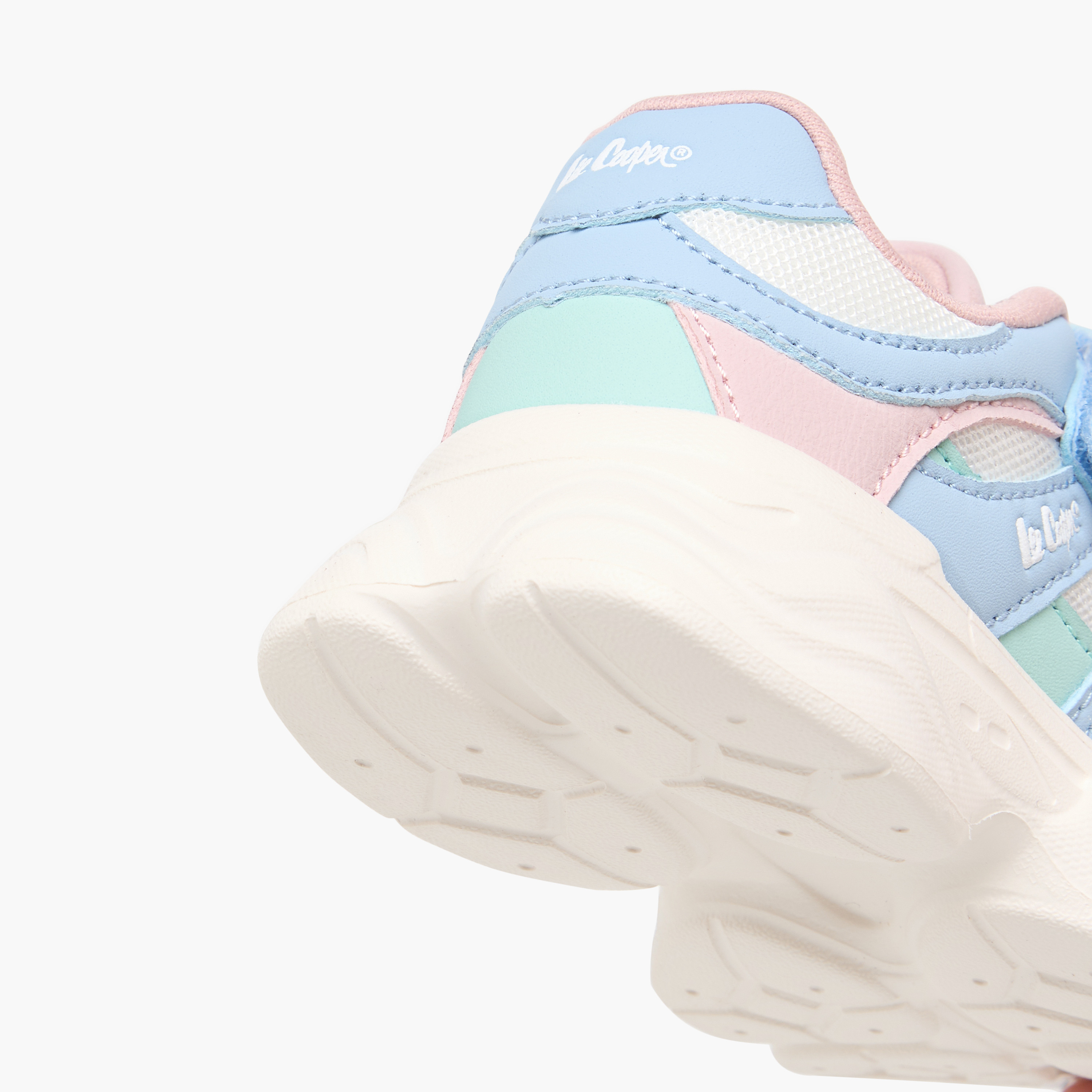 Lee Cooper Girls' Colourblock Sneakers with Hook and Loop Closure-girls-shoes-sneakers-image-5