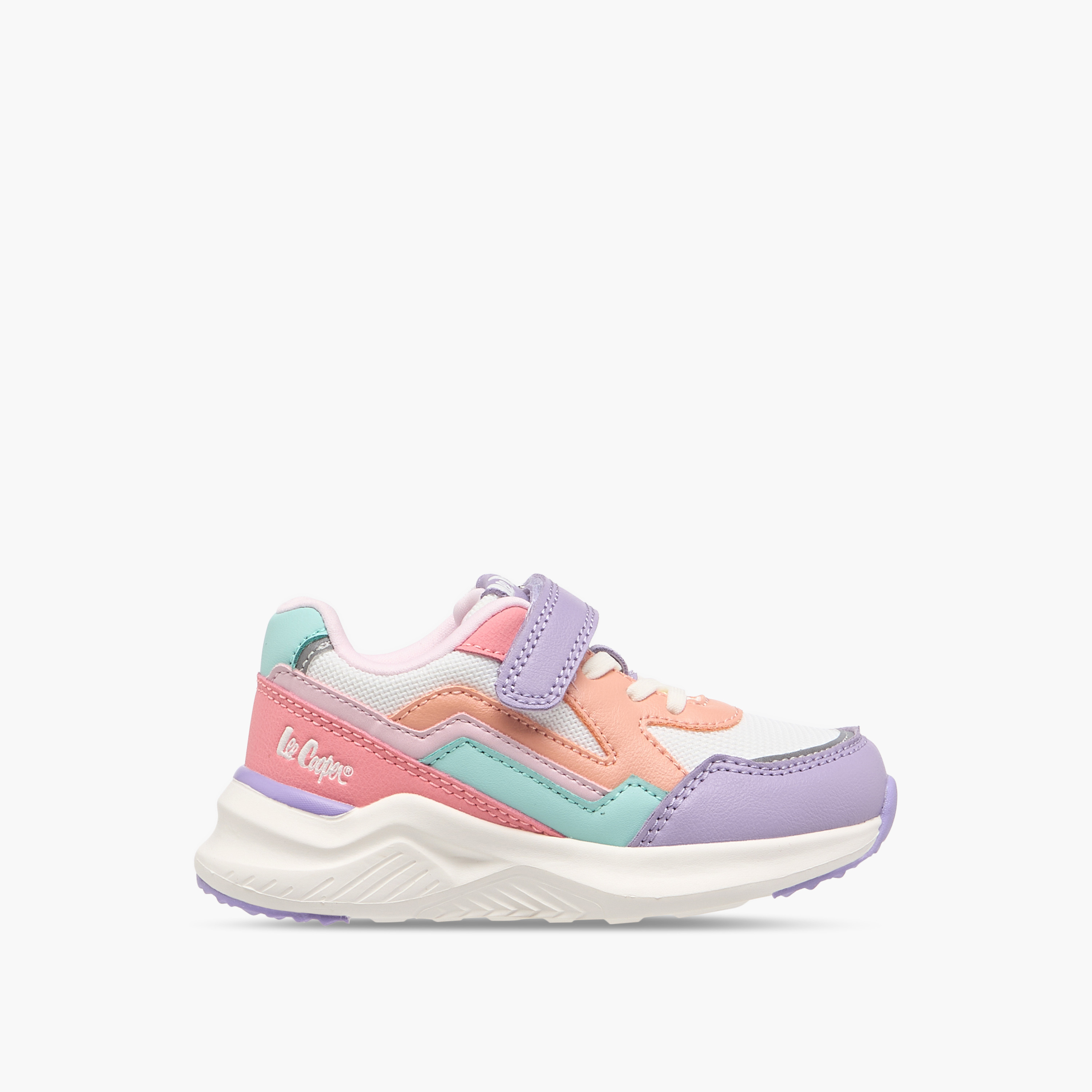 Lee Cooper Girls' Colourblock Sneakers with Hook and Loop Closure-girls-shoes-sneakers-image-3