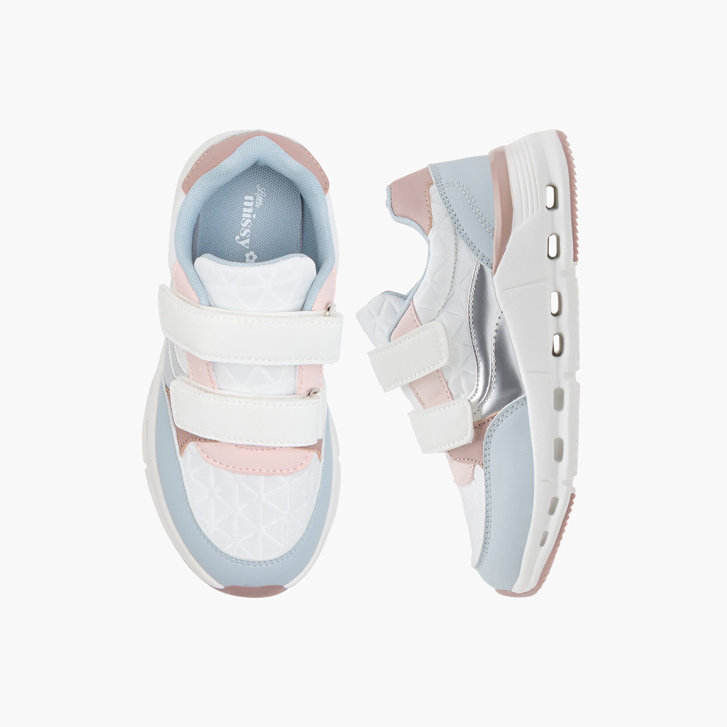 حذاء سنيكرز متعدد التصاميم بشريط إغلاق لاصق من ليتل ميسي-girls-shoes-sneakers-image-6