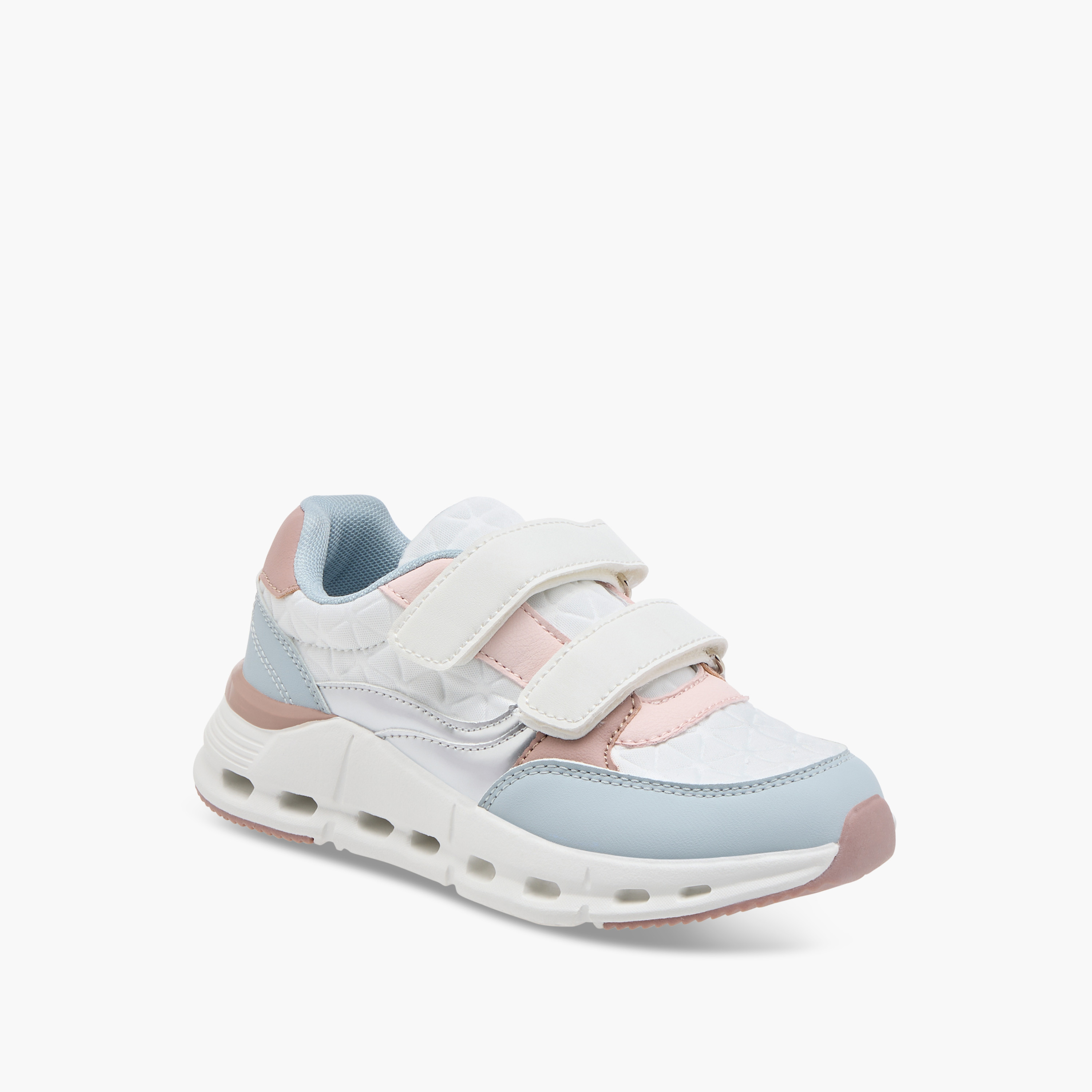 Little Missy Panelled Sneakers with Hook and Loop Closure-girls-shoes-sneakers-image-2