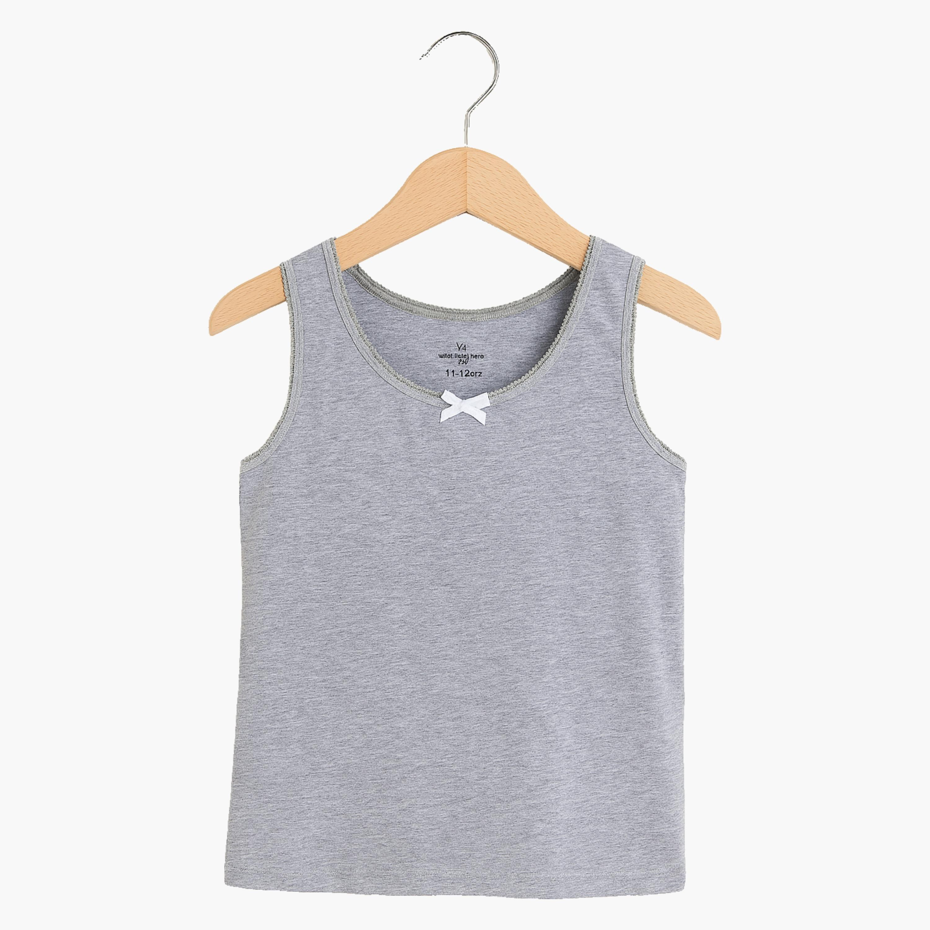 مجموعة من 3 قطع من الفانيلات الداخلية القطنية بألوان محايدة من فيكتور آند جين-girls-clothing-innerwear-vests-image-2