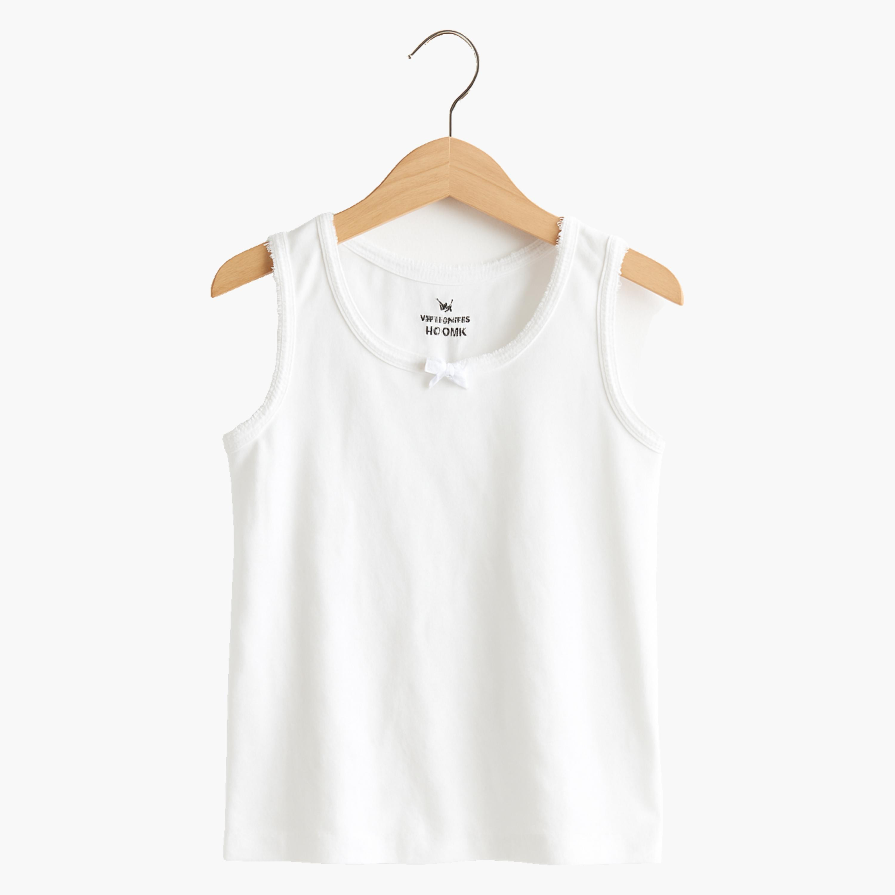 مجموعة من 3 قطع من الفانيلات الداخلية القطنية بألوان محايدة من فيكتور آند جين-girls-clothing-innerwear-vests-image-3