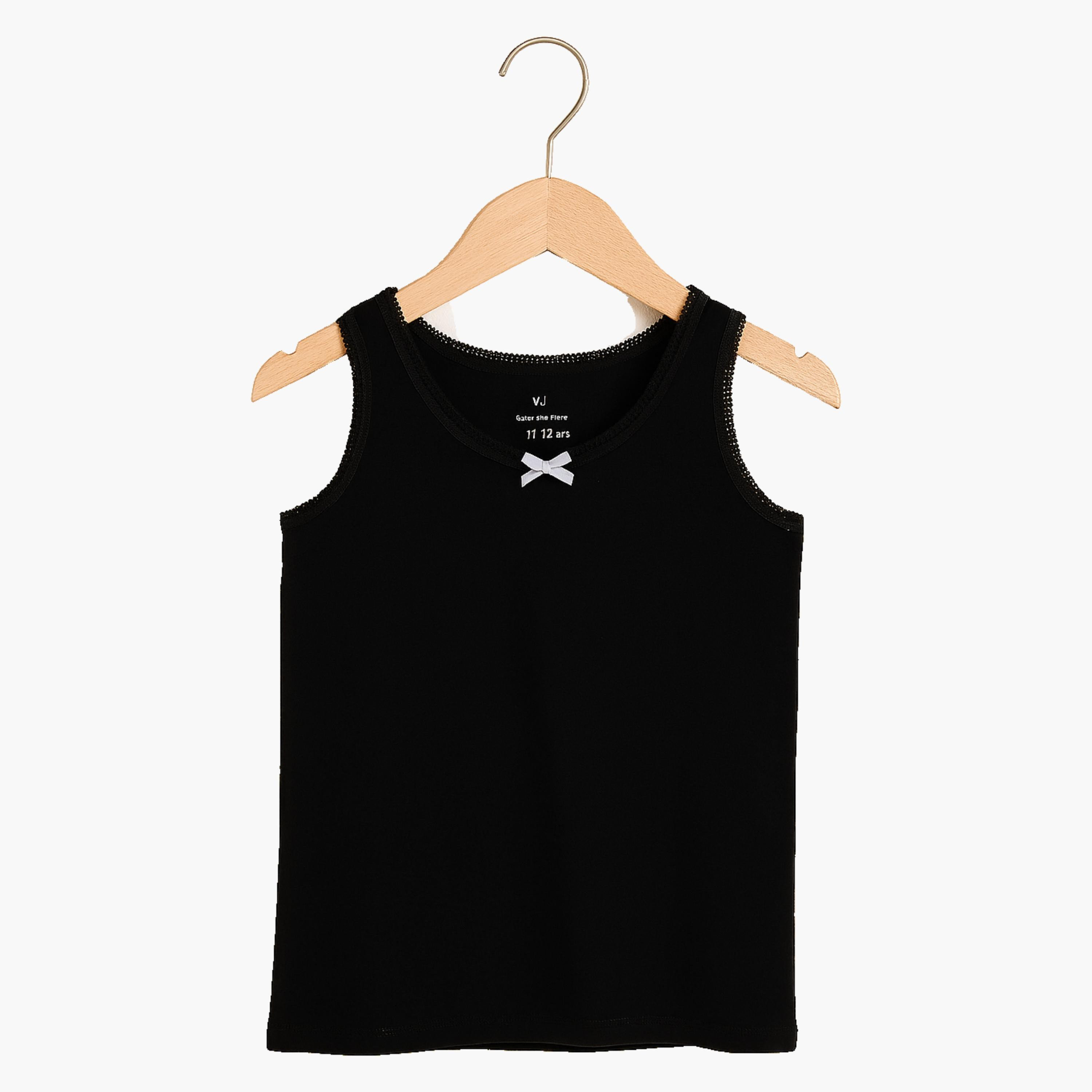 مجموعة من 3 قطع من الفانيلات الداخلية القطنية بألوان محايدة من فيكتور آند جين-girls-clothing-innerwear-vests-image-4