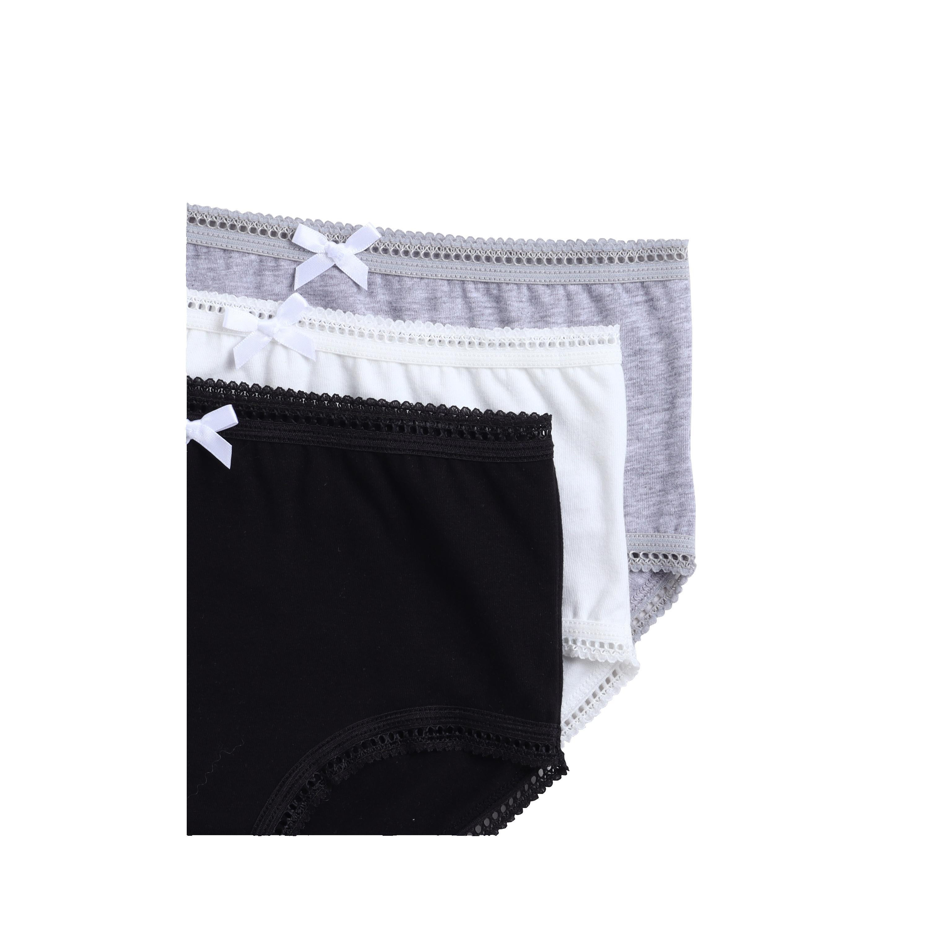 مجموعة من 3 قطع من السراويل الداخلية القطنية بألوان محايدة من فيكتور آند جين-girls-clothing-innerwear-panties-image-5