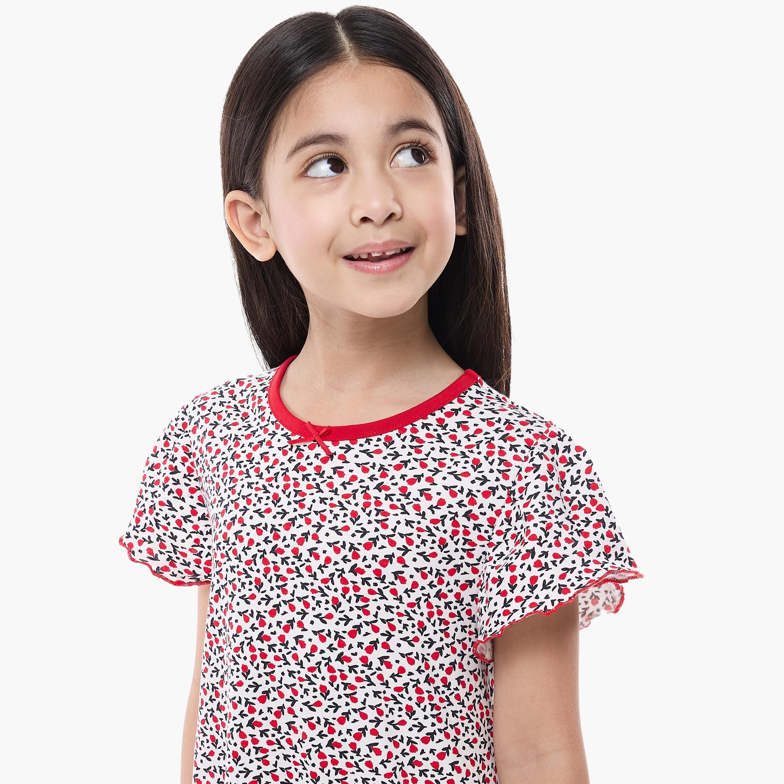 Victor and Jane Printed Cap Sleeves Dress-girls-clothing-nightwear-image-5