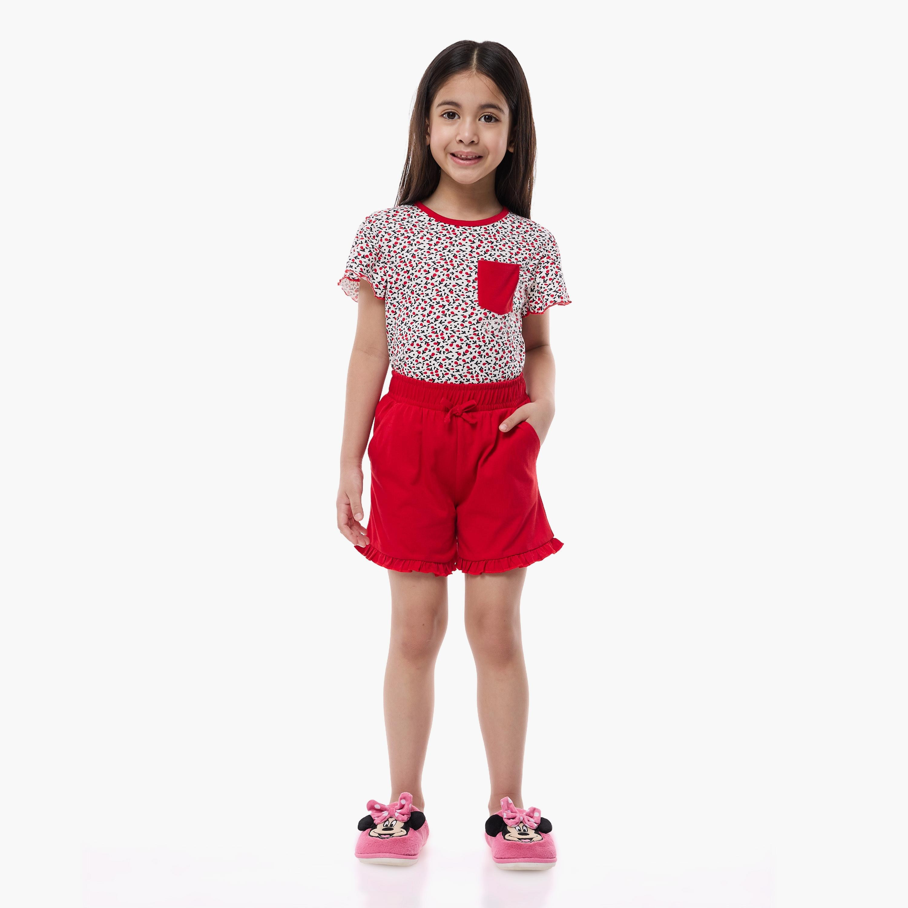 Victor and Jane 2-Piece Printed Cap Sleeves T-Shirt with Shorts-girls-clothing-nightwear-image-5