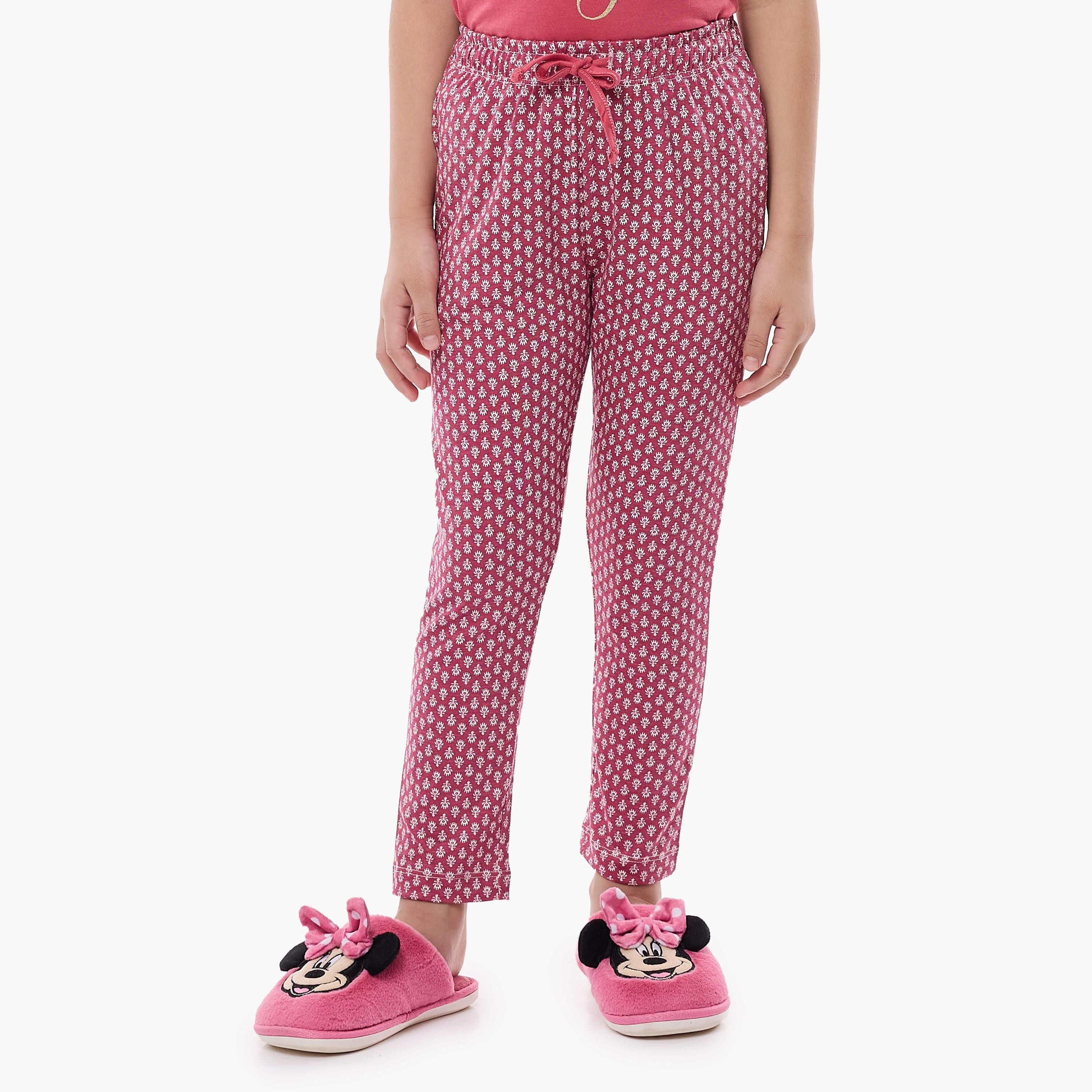 تي شيرت مطبوع بأكمام قصيرة مع بيجاما من قطعتين من فيكتور اند جين-baby-girls-clothing-nightwear-pyjamasets-image-4