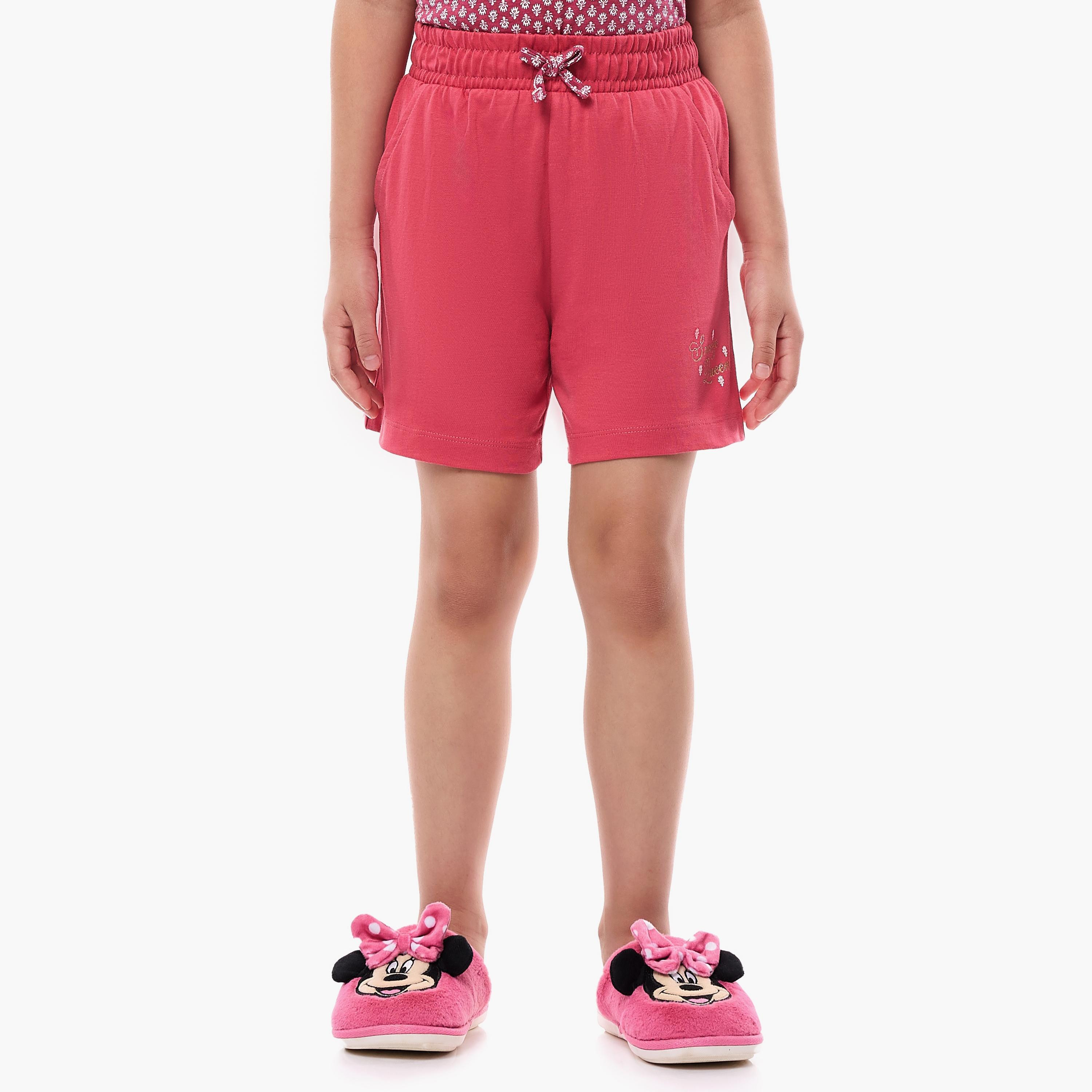 تي شيرت مطبوع بأكمام قصيرة مع شورت من قطعتين من فيكتور اند جين-girls-clothing-nightwear-image-4