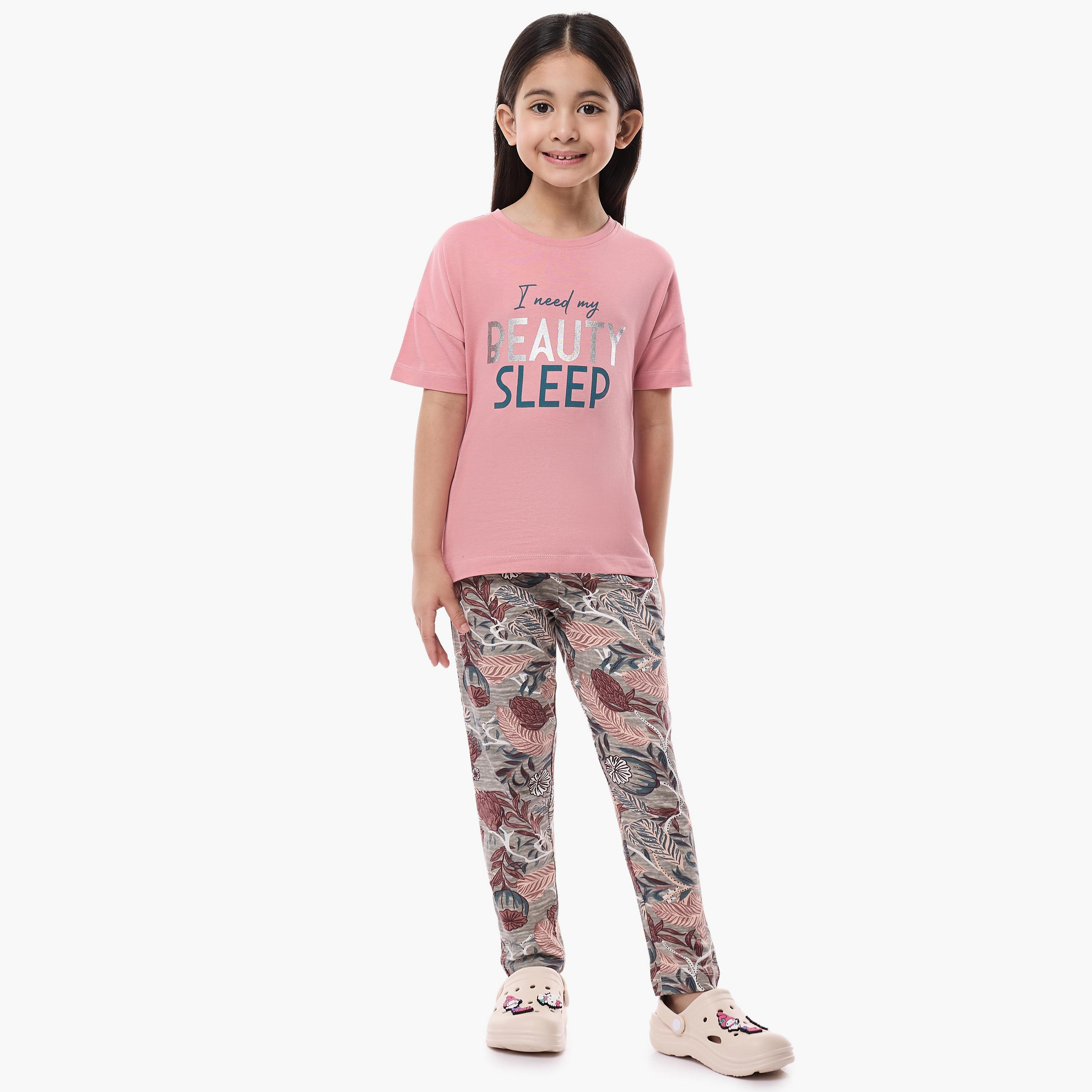 Victor and Jane 2-Piece Printed Short Sleeves T-Shirt with Pyjama-baby-girls-clothing-nightwear-pyjamasets-image-5