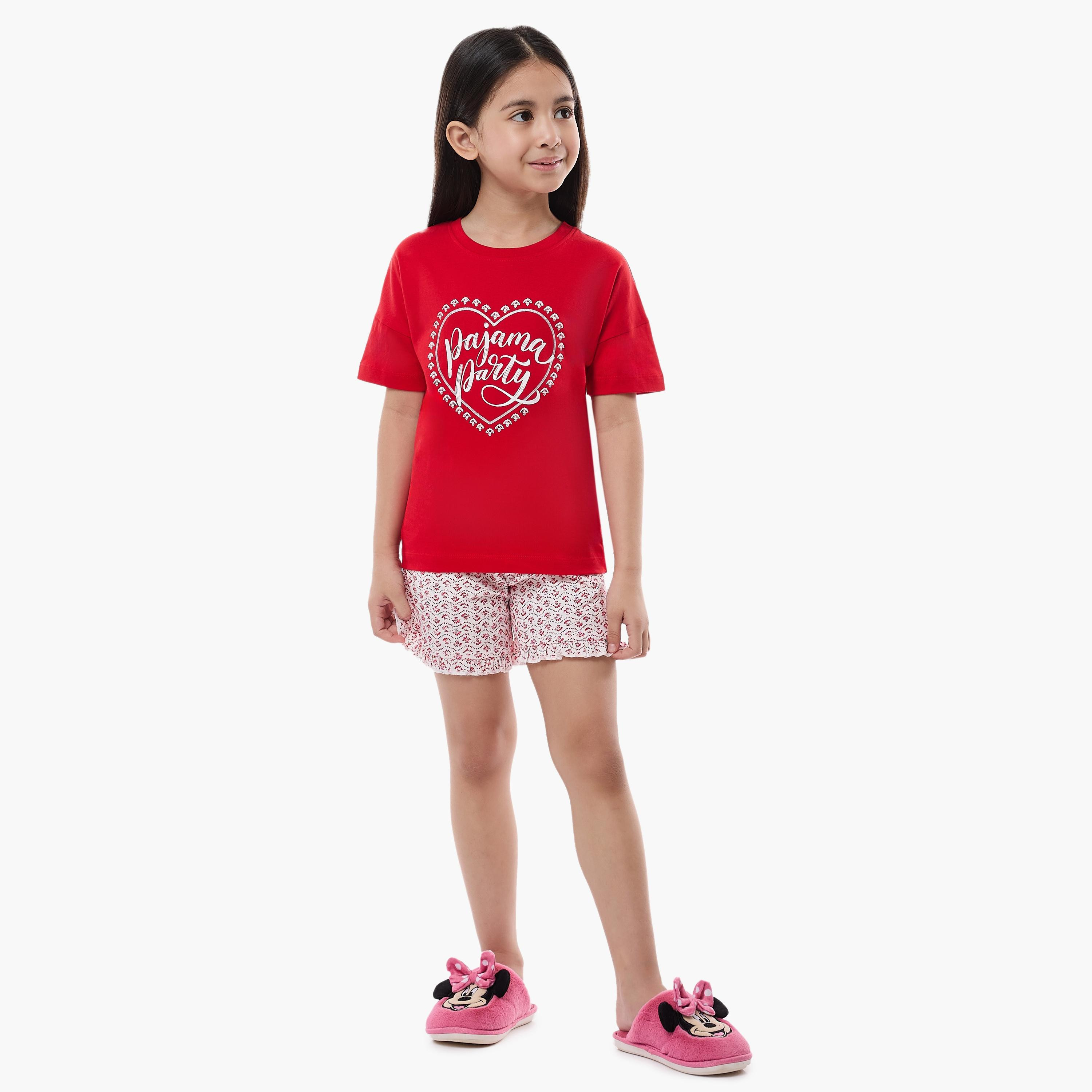 Victor and Jane 2-Piece Printed Short Sleeves T-Shirt with Shorts-girls-clothing-nightwear-image-5