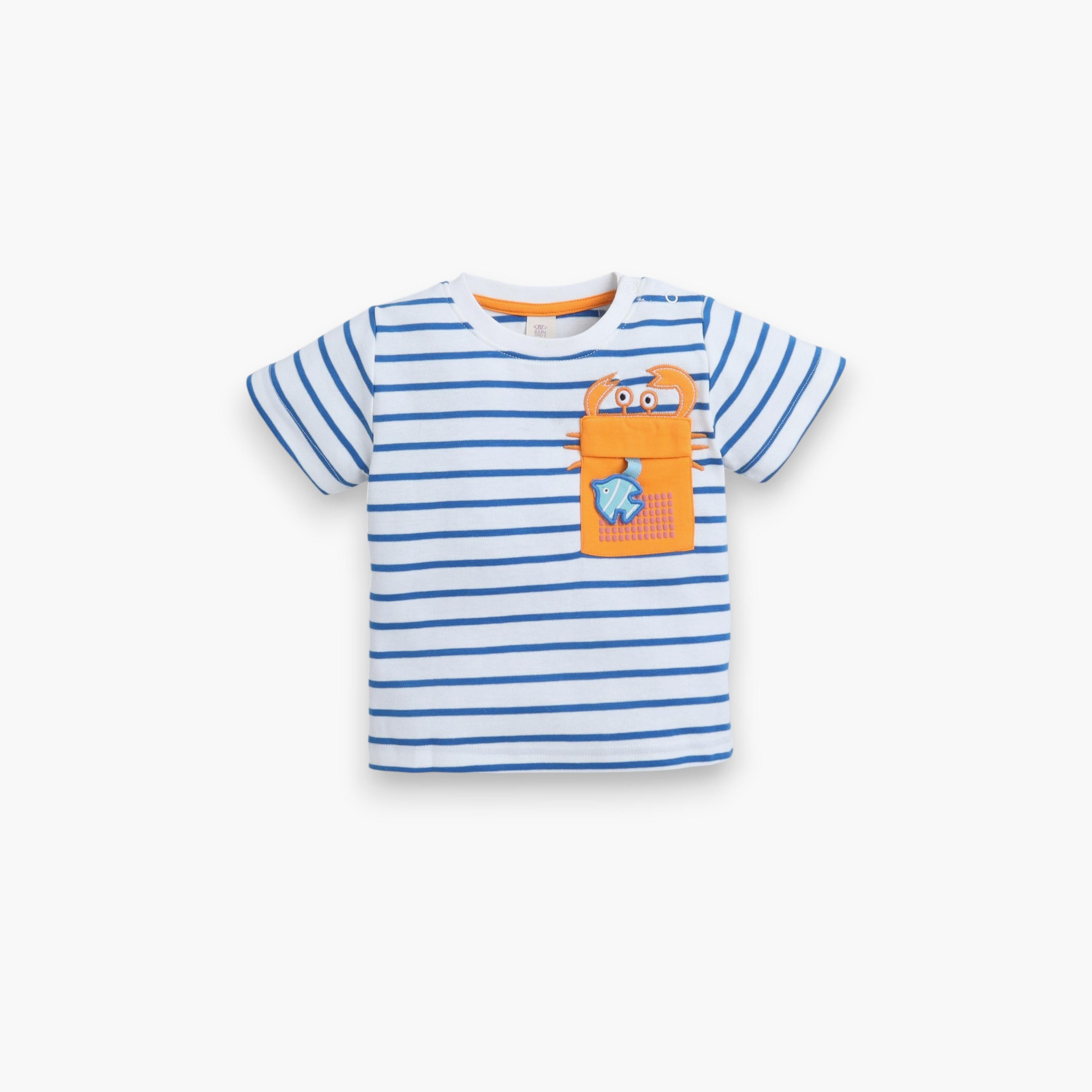 Victor and Jane 2-Piece Striped Short Sleeves T-Shirt with Shorts-baby-boys-clothing-setsandcoords-image-2