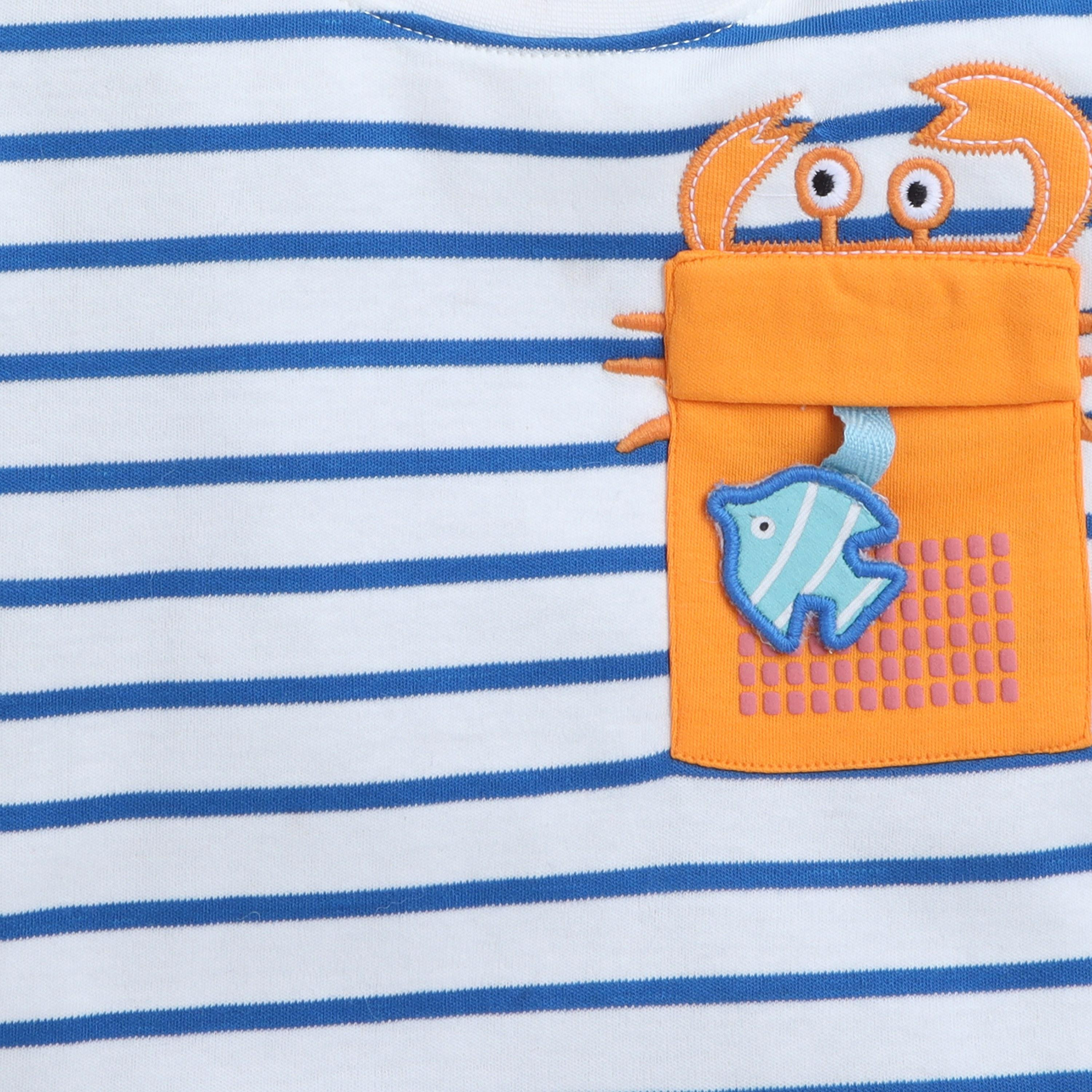 تي شيرت مخطط بأكمام قصيرة مع شورت من قطعتين من فيكتور اند جين-baby-boys-clothing-setsandcoords-image-3