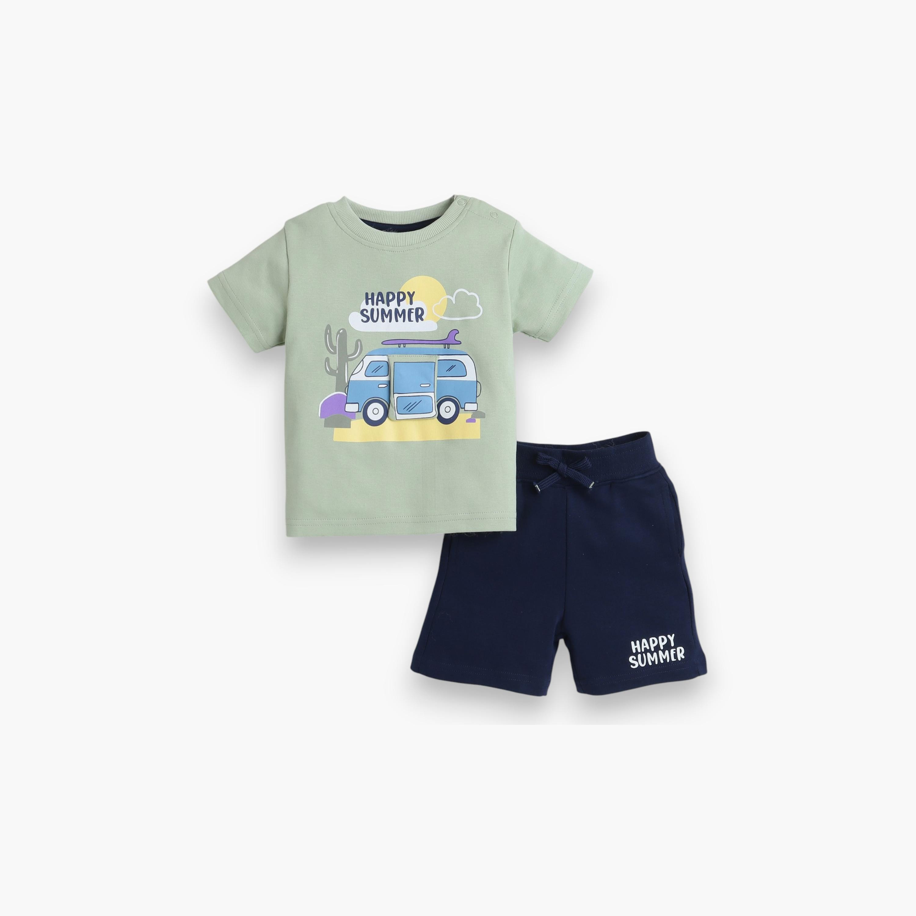 Victor and Jane 2-Piece Printed Short Sleeves T-Shirt with Shorts-baby-boys-clothing-setsandcoords-image-1