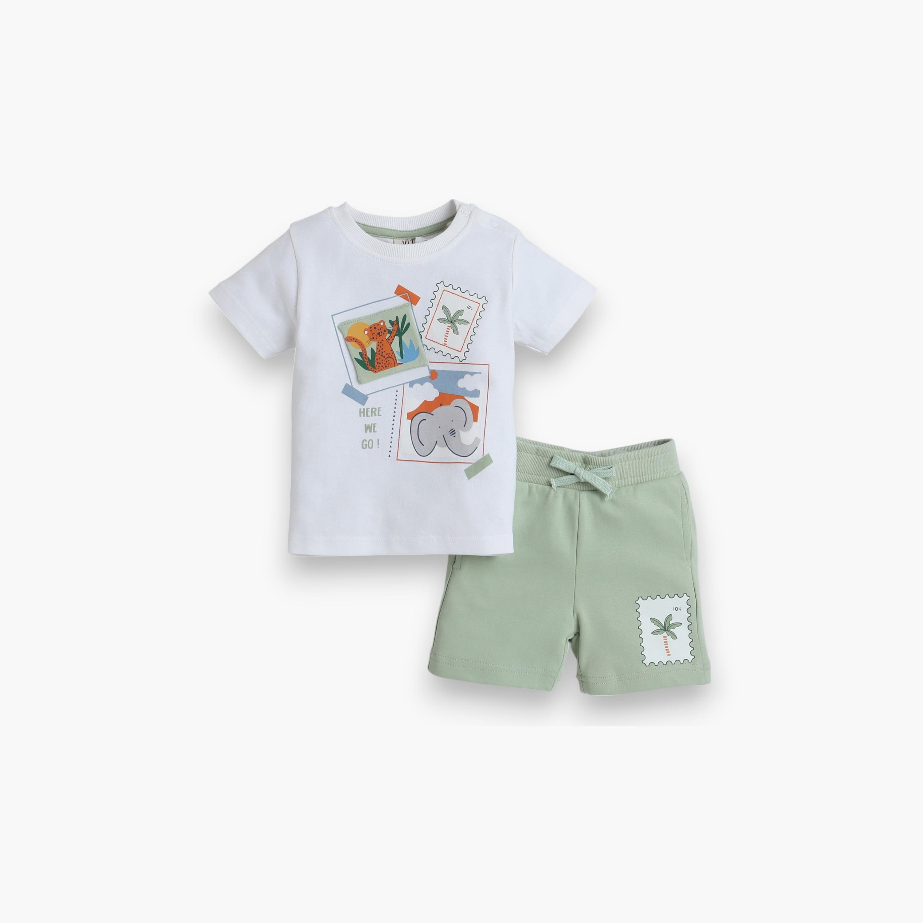 Victor and Jane 2-Piece Printed Short Sleeves T-Shirt with Shorts-baby-boys-clothing-setsandcoords-image-1