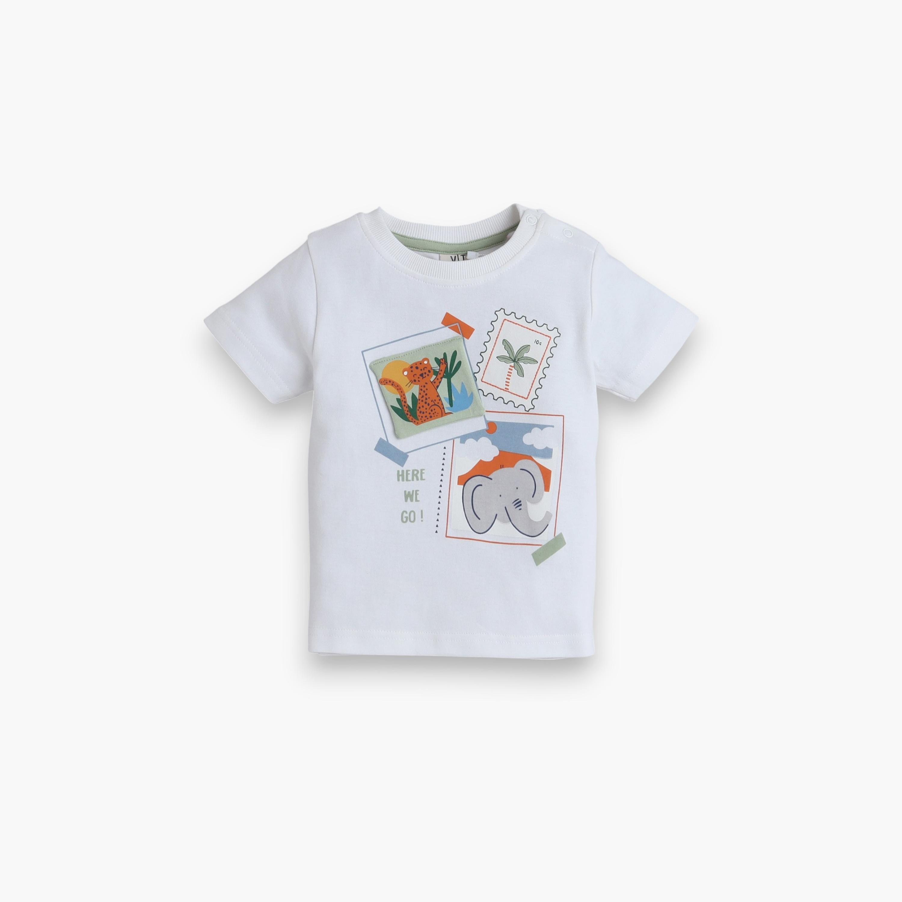 Victor and Jane 2-Piece Printed Short Sleeves T-Shirt with Shorts-baby-boys-clothing-setsandcoords-image-2