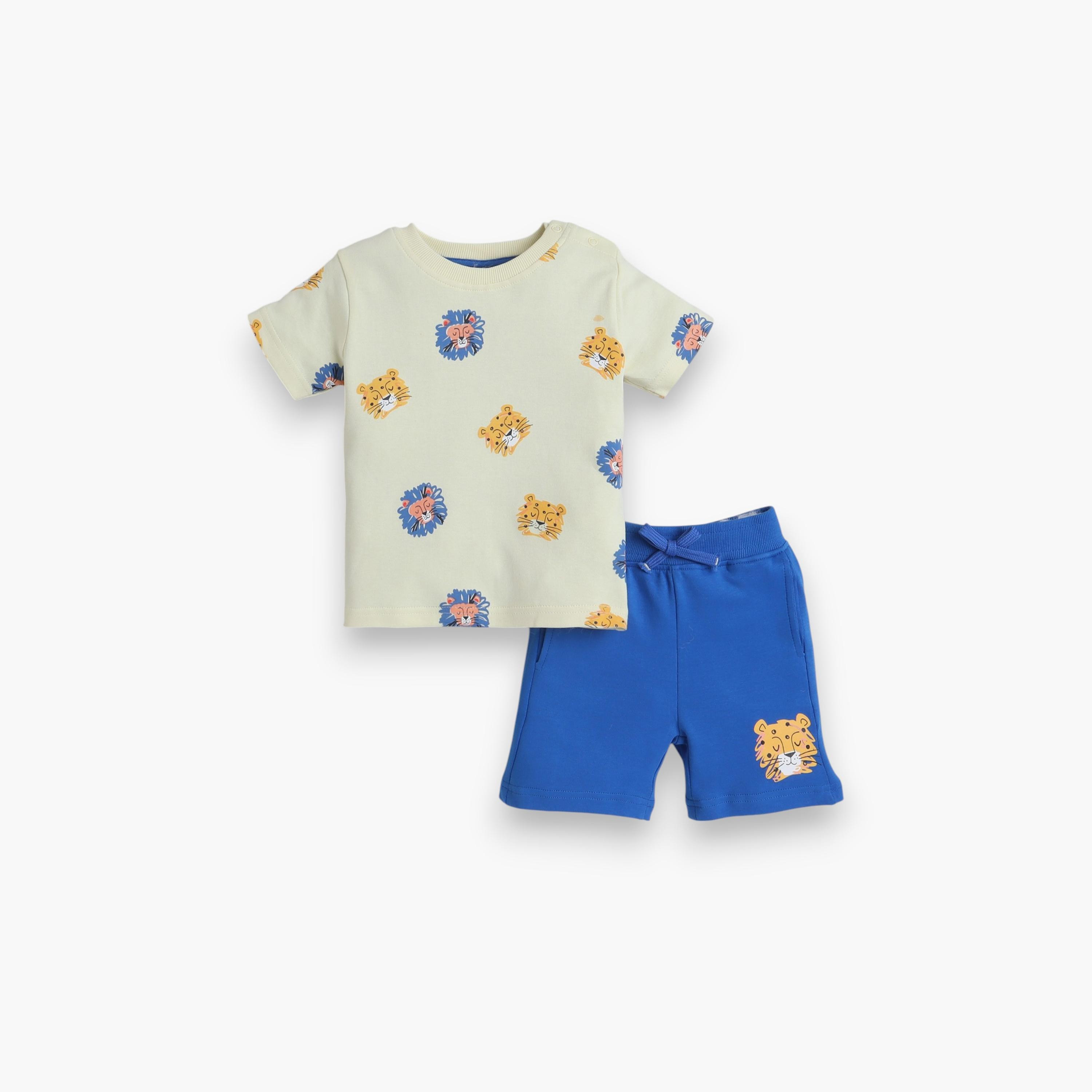 Victor and Jane 2-Piece Printed Short Sleeves T-Shirt with Shorts-baby-boys-clothing-setsandcoords-image-1