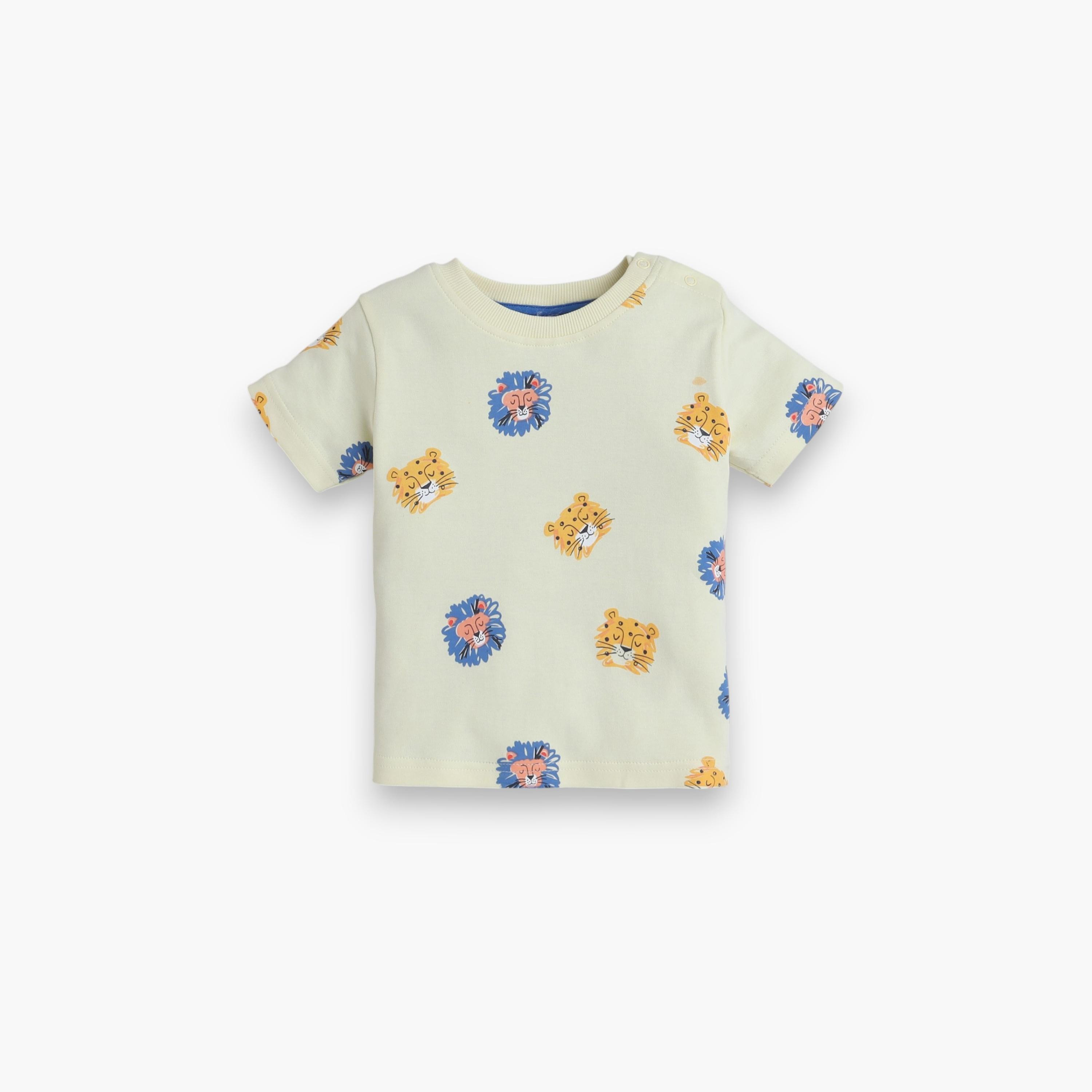 تي شيرت مطبوع بأكمام قصيرة مع شورت من قطعتين من فيكتور اند جين-baby-boys-clothing-setsandcoords-image-2