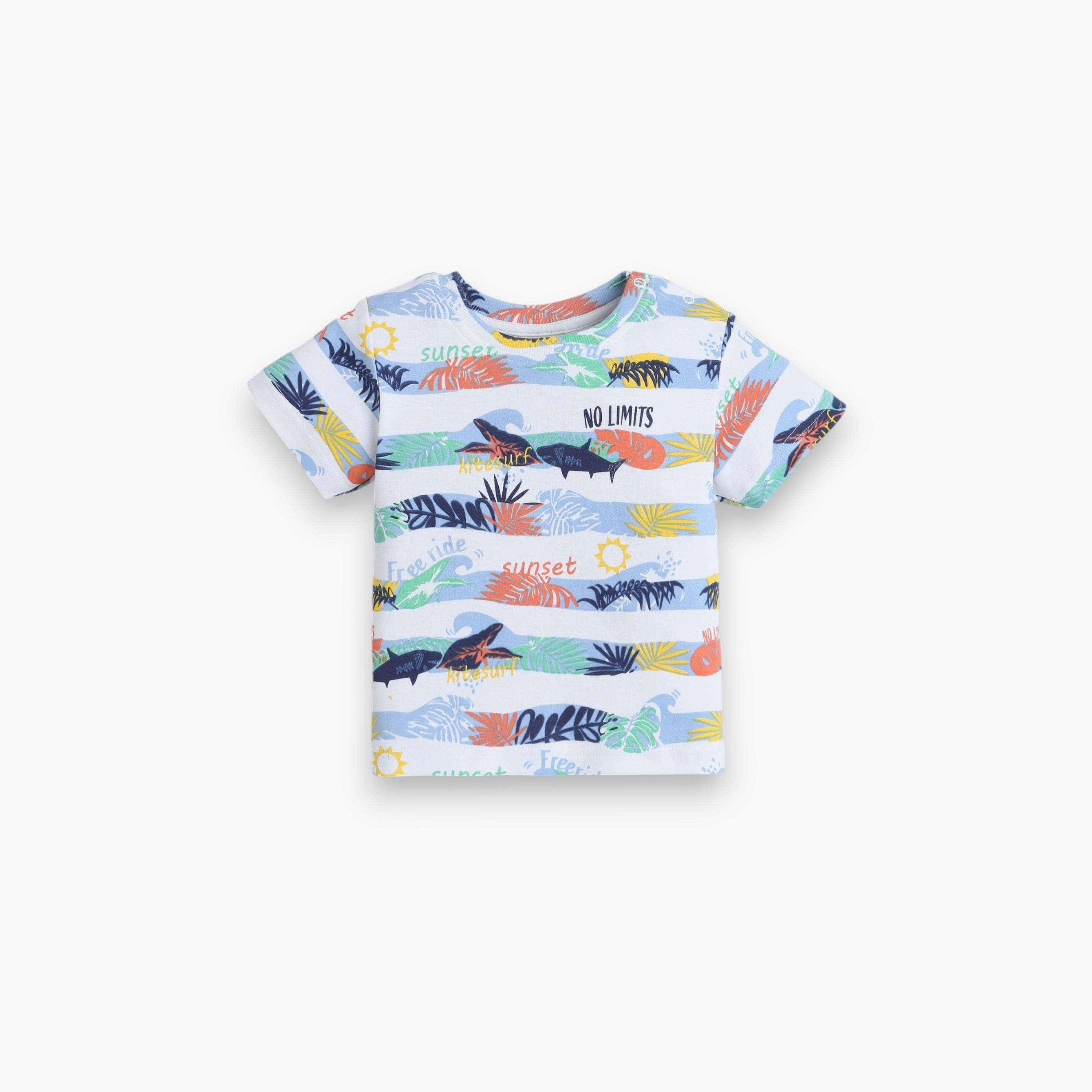 Victor and Jane 2-Piece Striped Short Sleeves T-Shirt with Shorts-baby-boys-clothing-setsandcoords-image-2