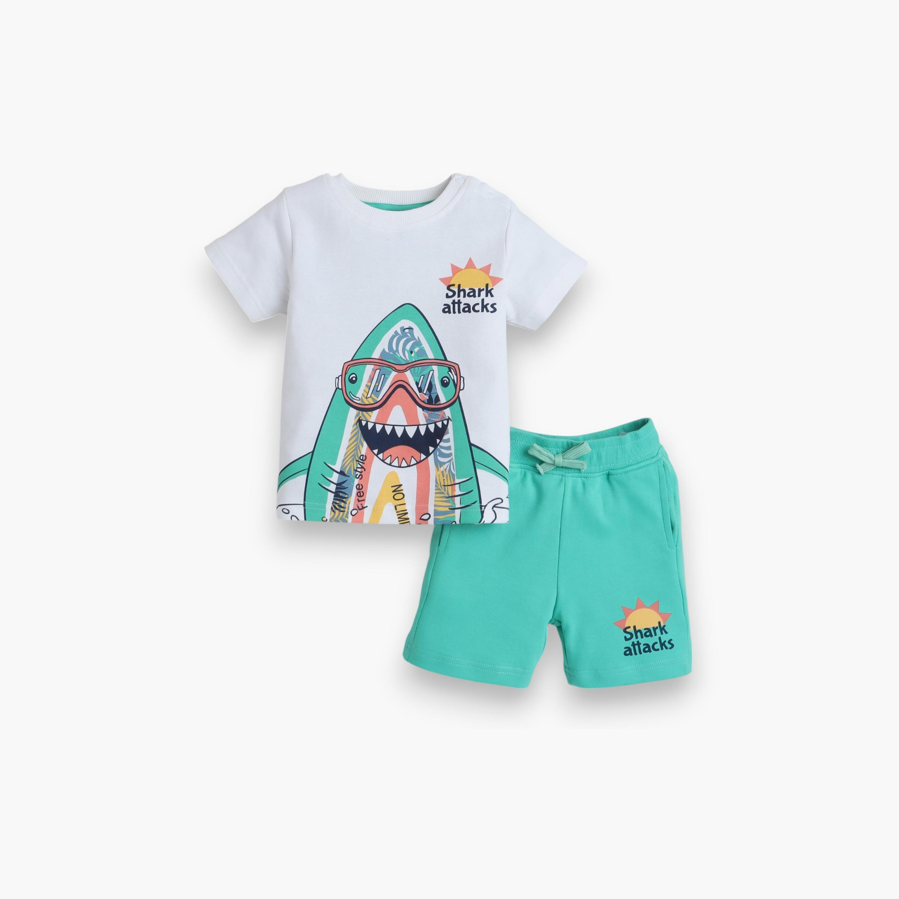 Victor and Jane 2-Piece Printed Short Sleeves T-Shirt with Shorts-baby-boys-clothing-setsandcoords-image-1