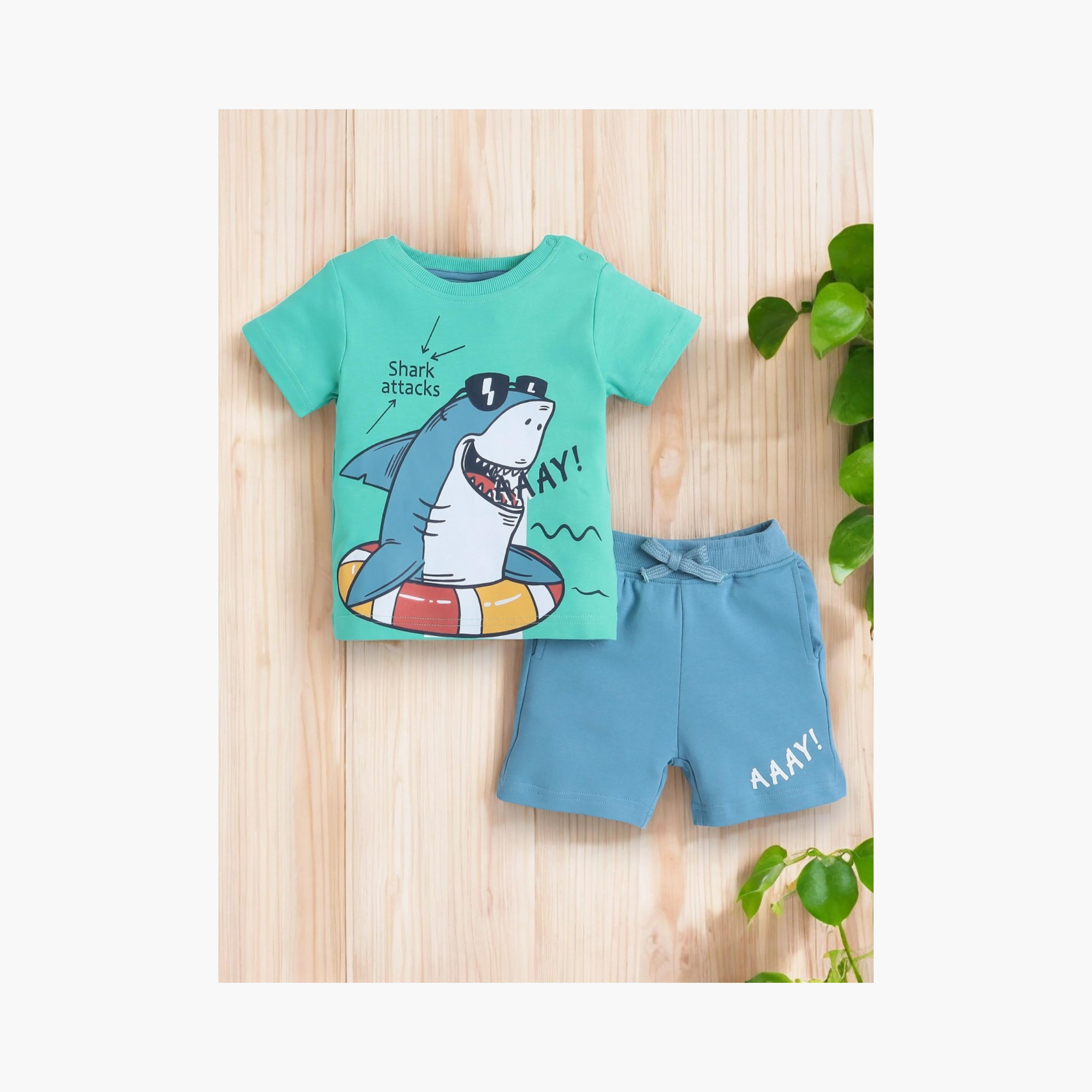 Victor and Jane 2-Piece Printed Short Sleeves T-Shirt with Shorts-baby-boys-clothing-setsandcoords-image-7