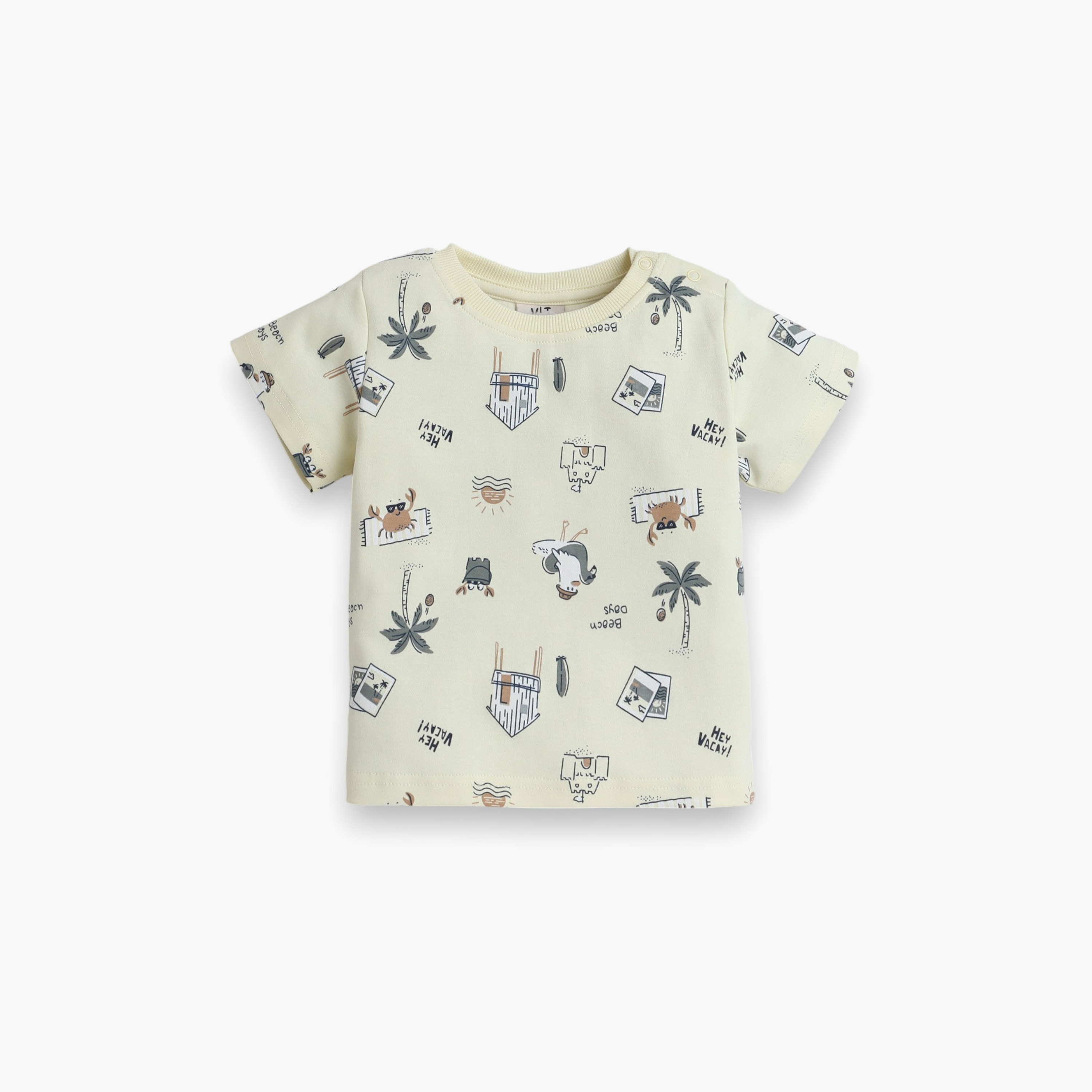 Victor and Jane Printed T-Shirt and Shorts Set - Beige-baby-boys-clothing-setsandcoords-image-3