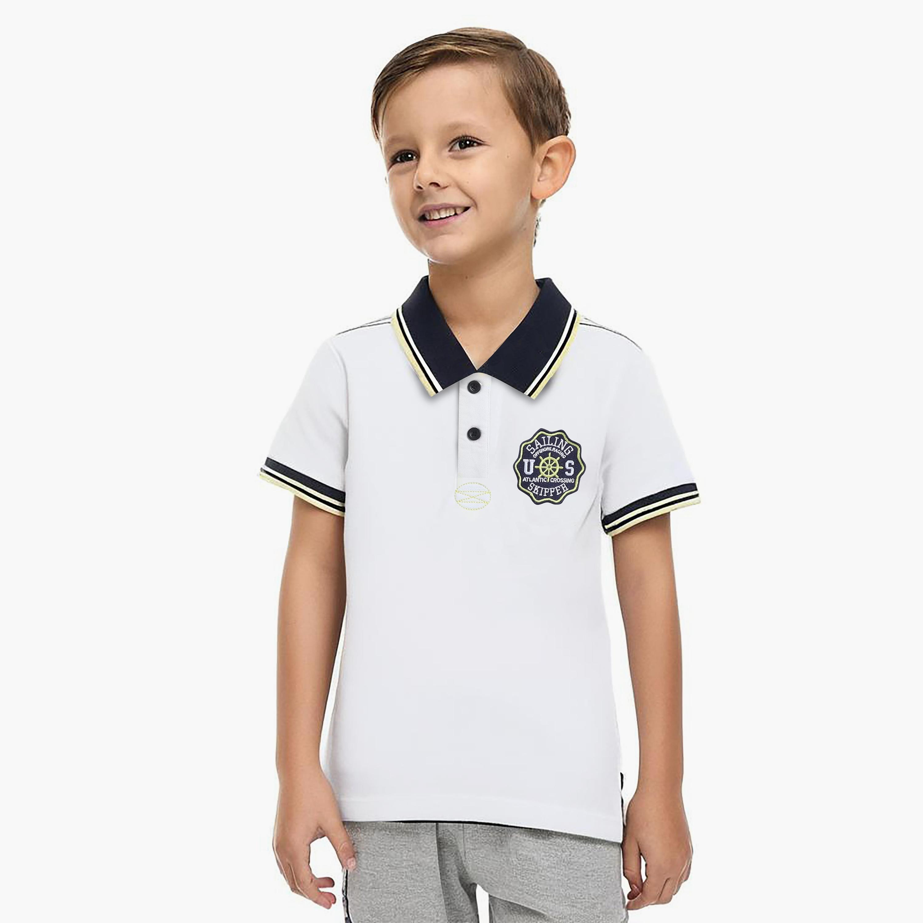 Victor and Jane Solid Short Sleeves Polo T-Shirt-boys-clothing-tshirtsandpolos-image-1