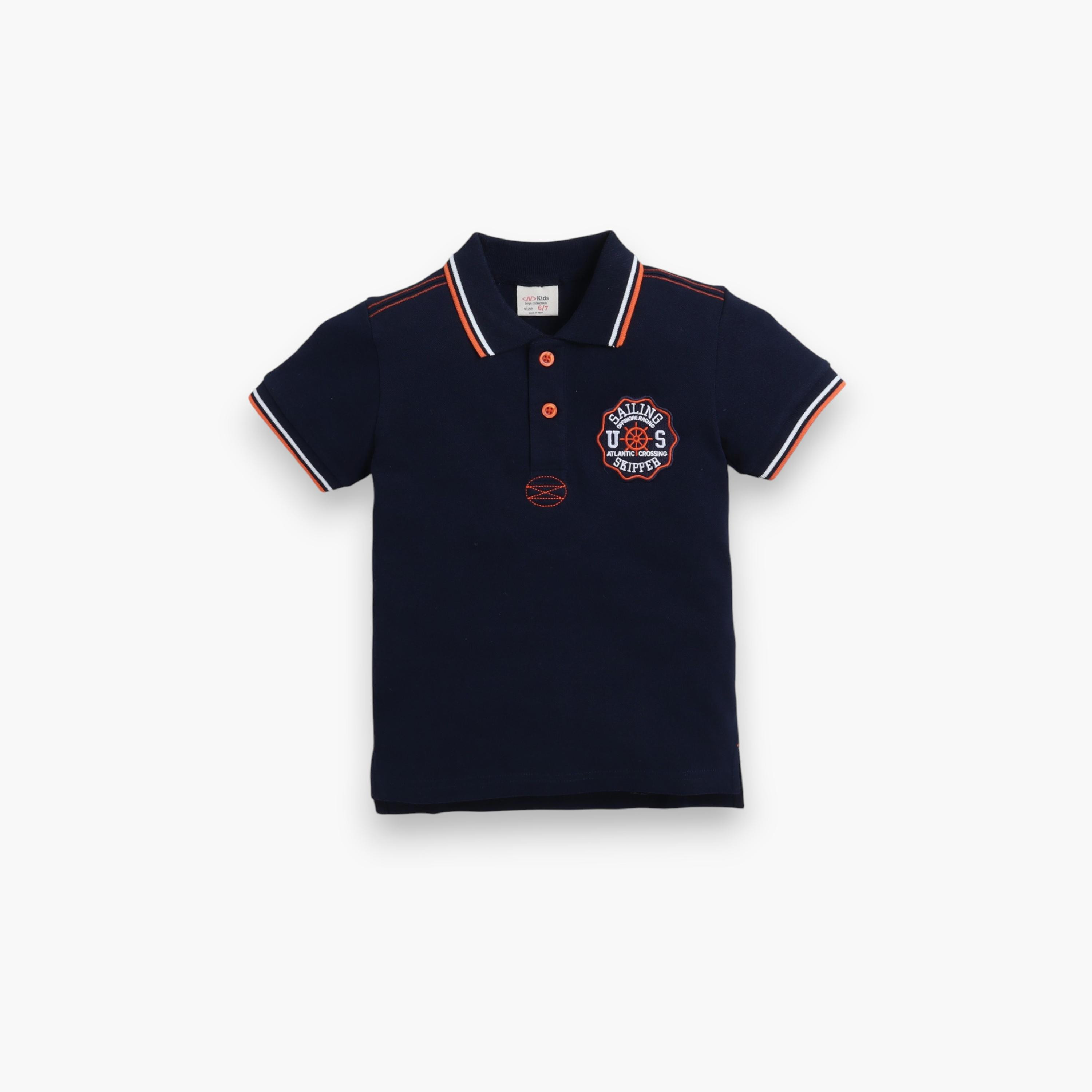 تي شيرت بولو سادة بأكمام قصيرة من فيكتور اند جين-boys-clothing-tshirtsandpolos-image-1