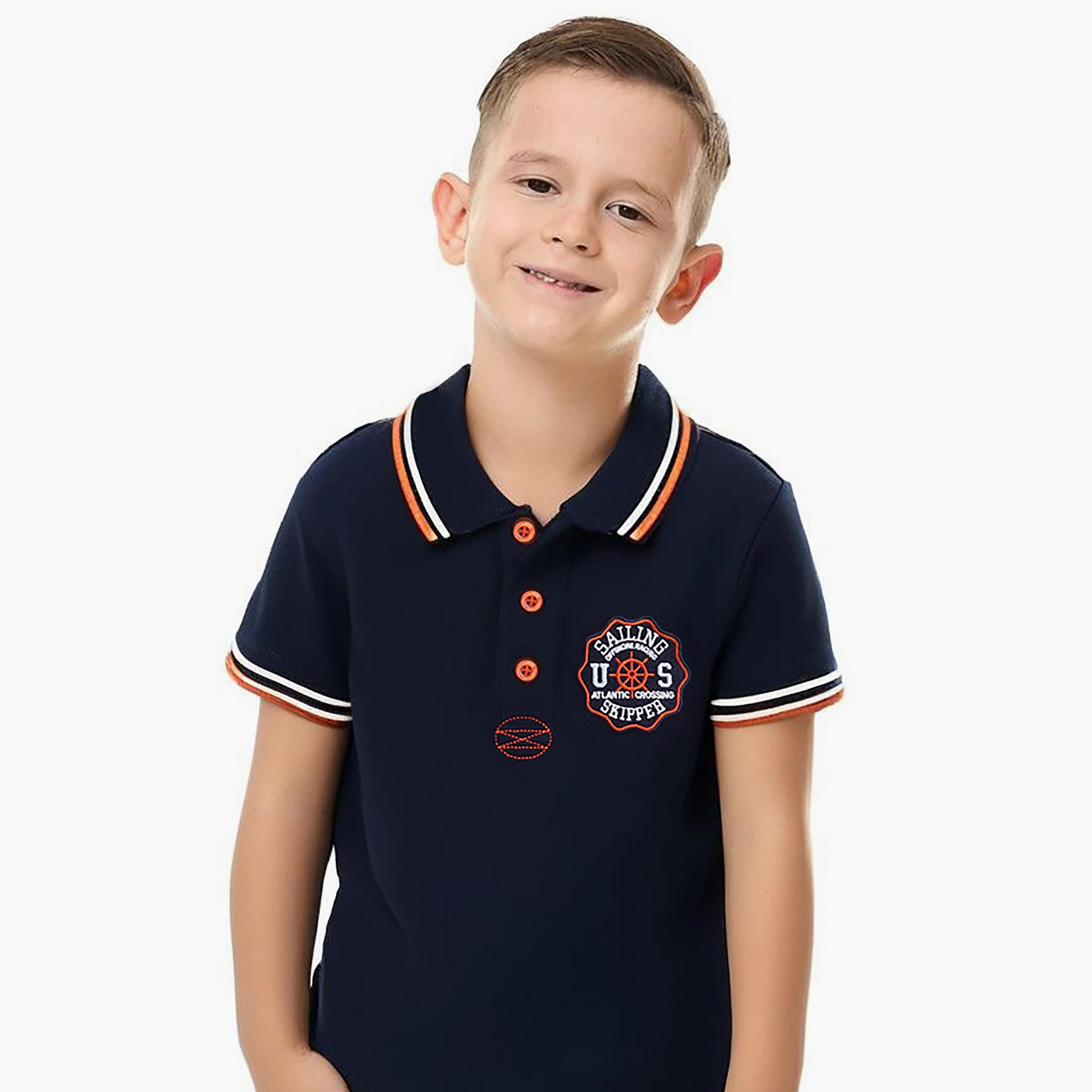 تي شيرت بولو سادة بأكمام قصيرة من فيكتور اند جين-boys-clothing-tshirtsandpolos-image-2