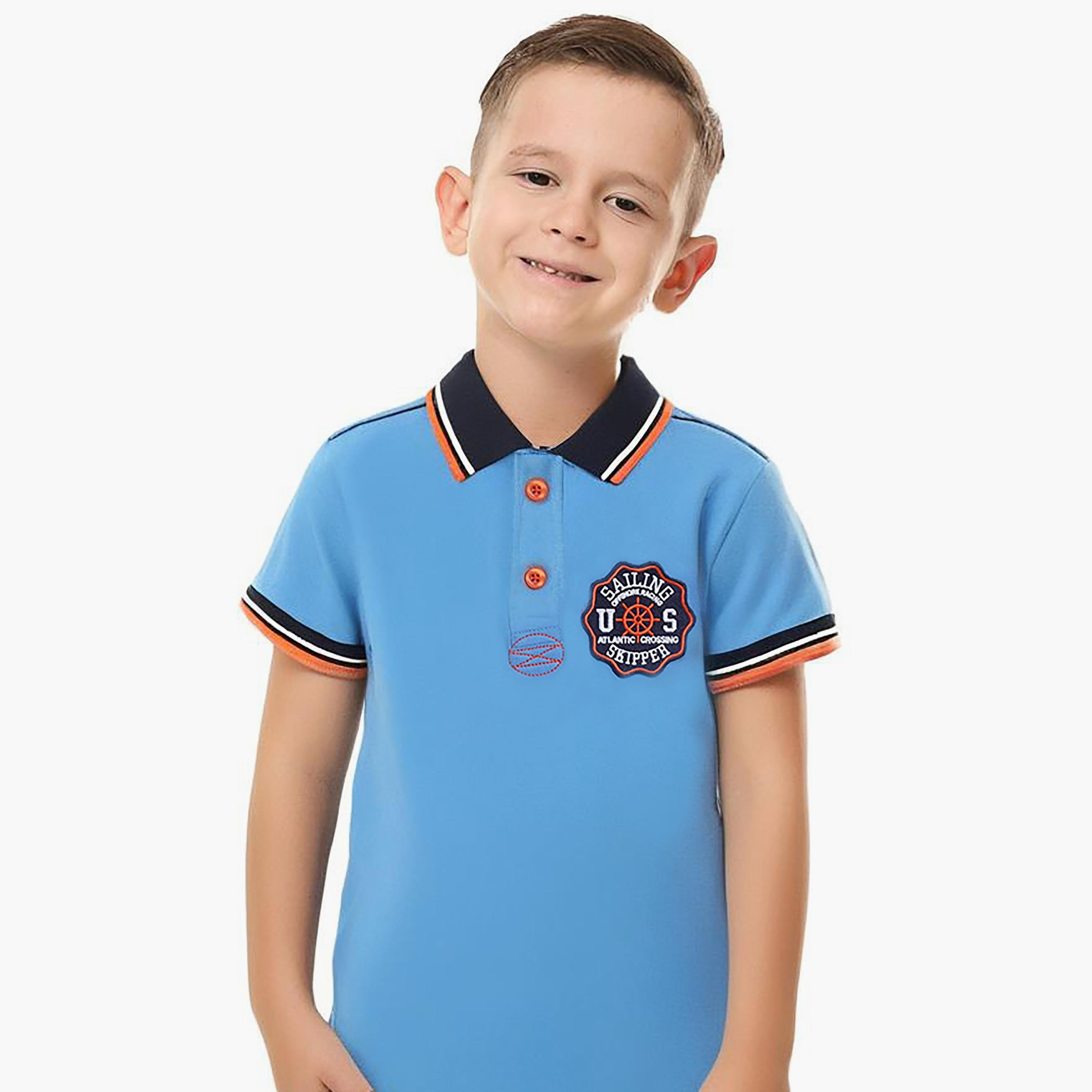 تي شيرت بولو سادة بأكمام قصيرة من فيكتور اند جين-boys-clothing-tshirtsandpolos-image-2