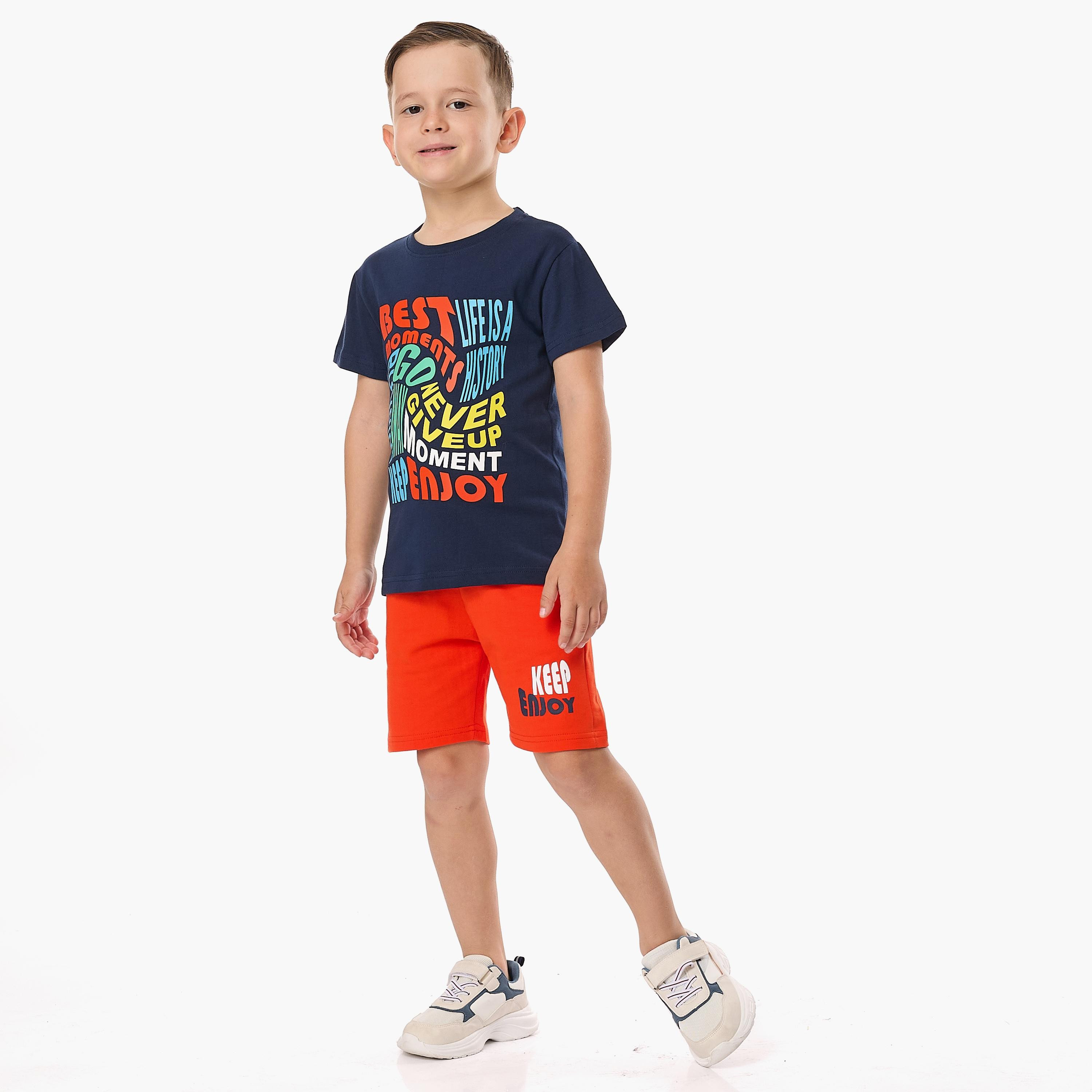 Victor and Jane 2-Piece Printed Short Sleeves T-Shirt with Shorts-boys-clothing-setsandcoords-image-3