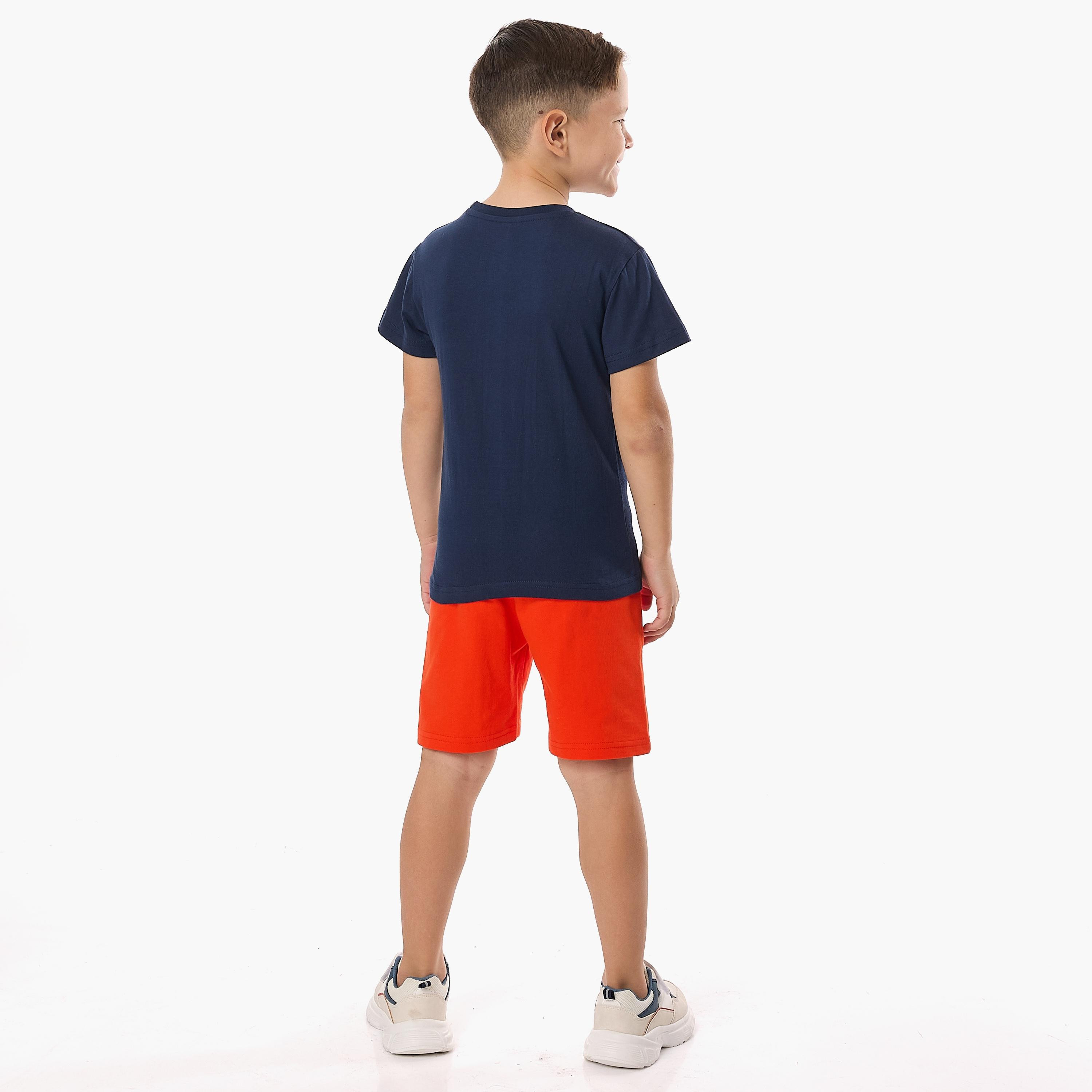 Victor and Jane 2-Piece Printed Short Sleeves T-Shirt with Shorts-boys-clothing-setsandcoords-image-4