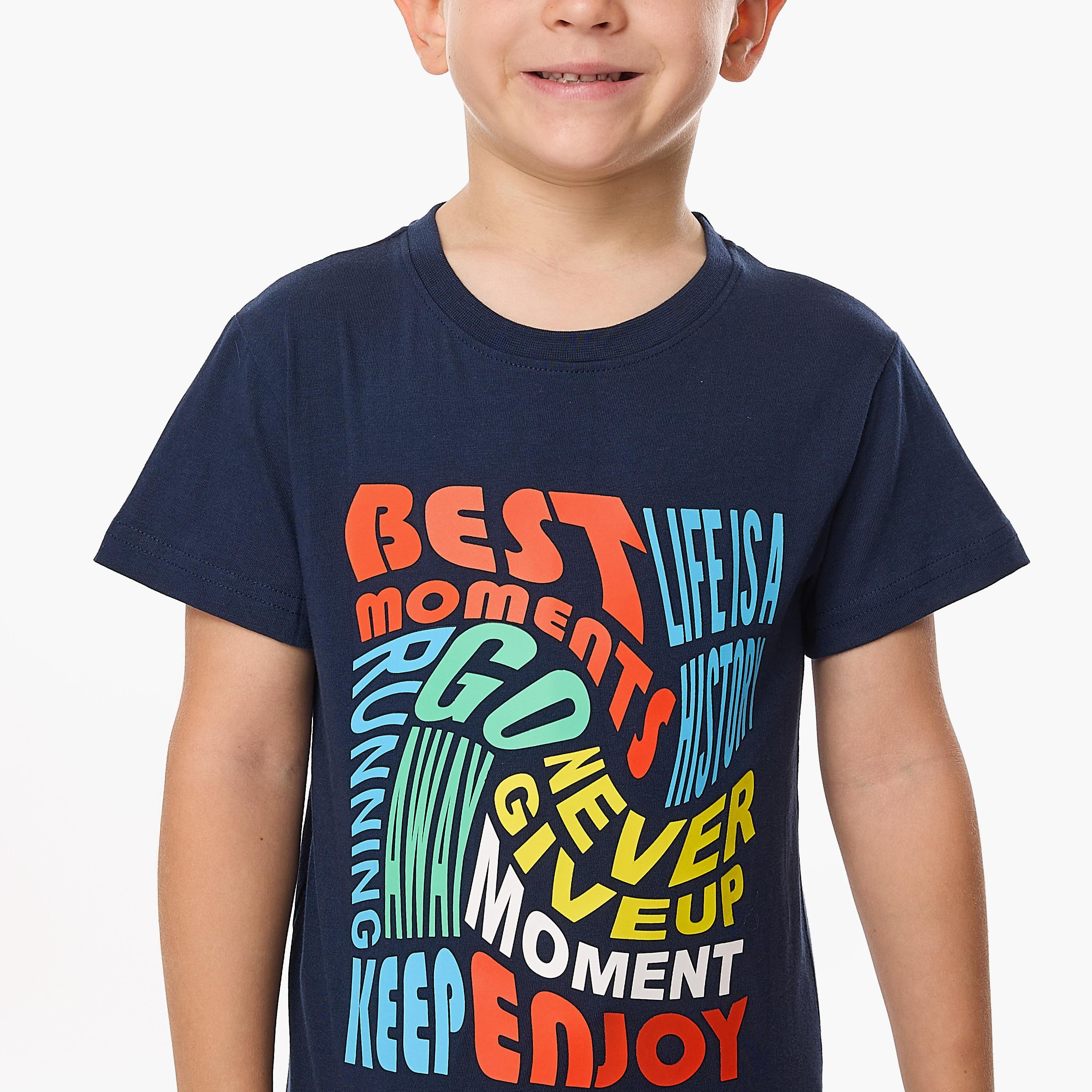 Victor and Jane 2-Piece Printed Short Sleeves T-Shirt with Shorts-boys-clothing-setsandcoords-image-5