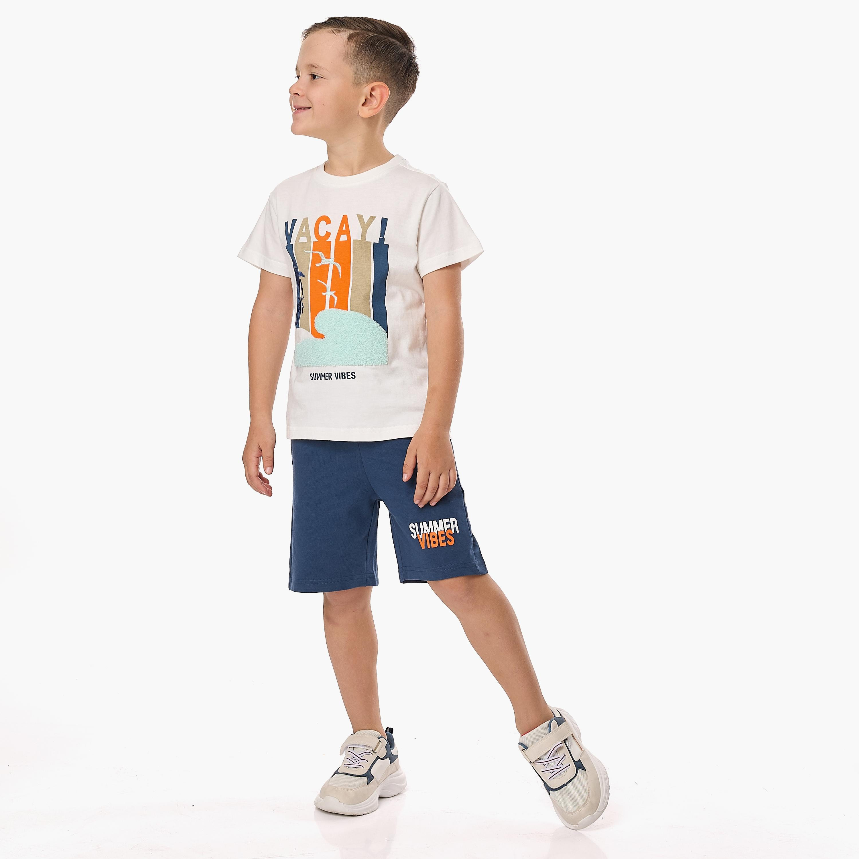 Victor and Jane 2-Piece Printed Short Sleeves T-Shirt with Shorts-boys-clothing-setsandcoords-image-1