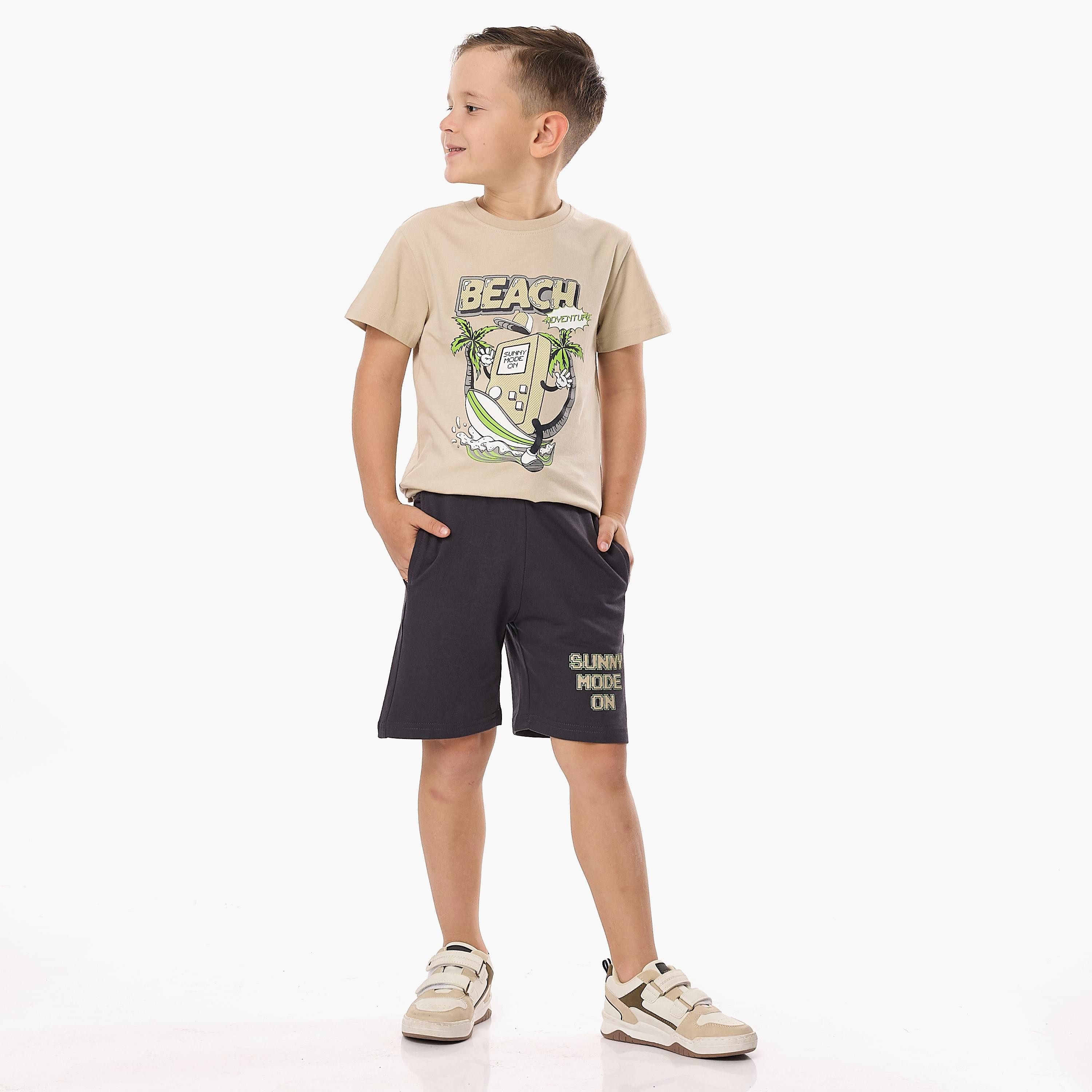 Victor and Jane 2-Piece Printed Short Sleeves T-Shirt with Shorts-boys-clothing-setsandcoords-image-3