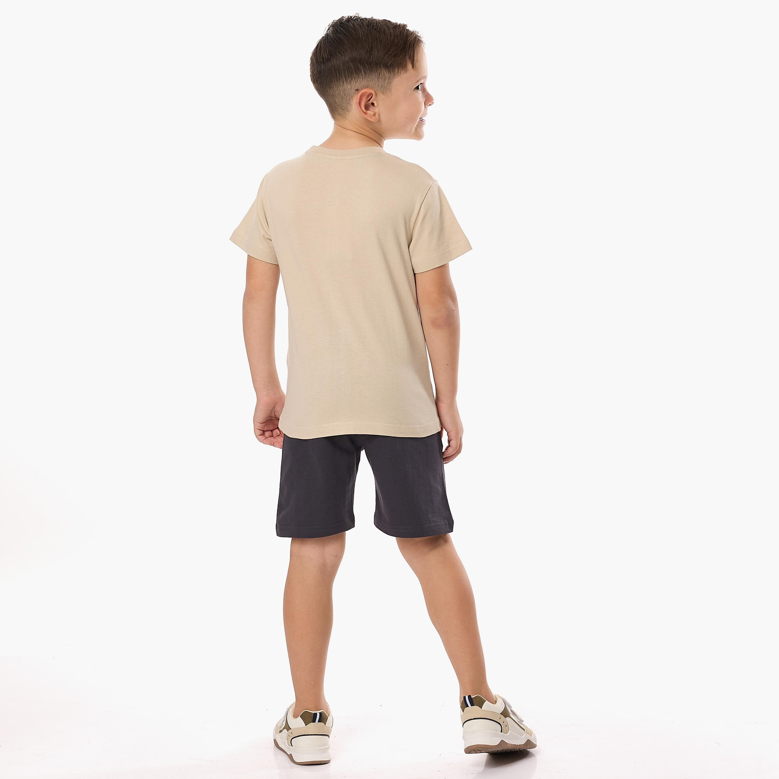 Victor and Jane 2-Piece Printed Short Sleeves T-Shirt with Shorts-boys-clothing-setsandcoords-image-4