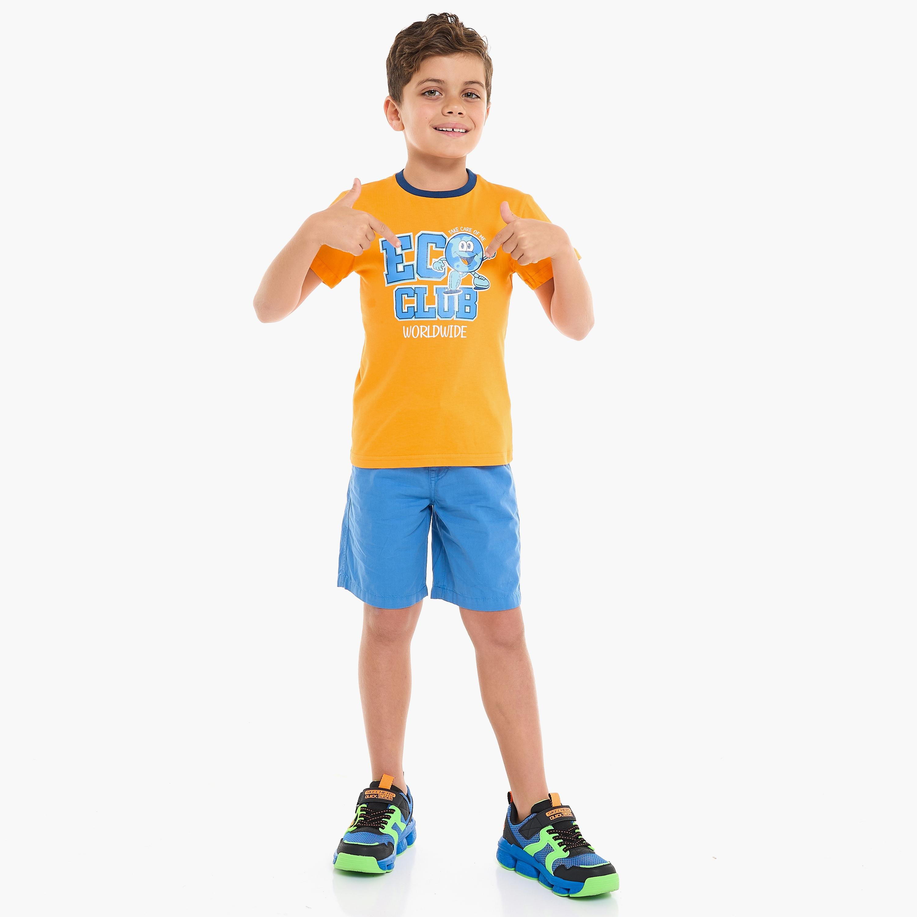 تي شيرت مطبوع بأكمام قصيرة مع شورت من قطعتين من فيكتور اند جين-baby-boys-clothing-setsandcoords-image-1
