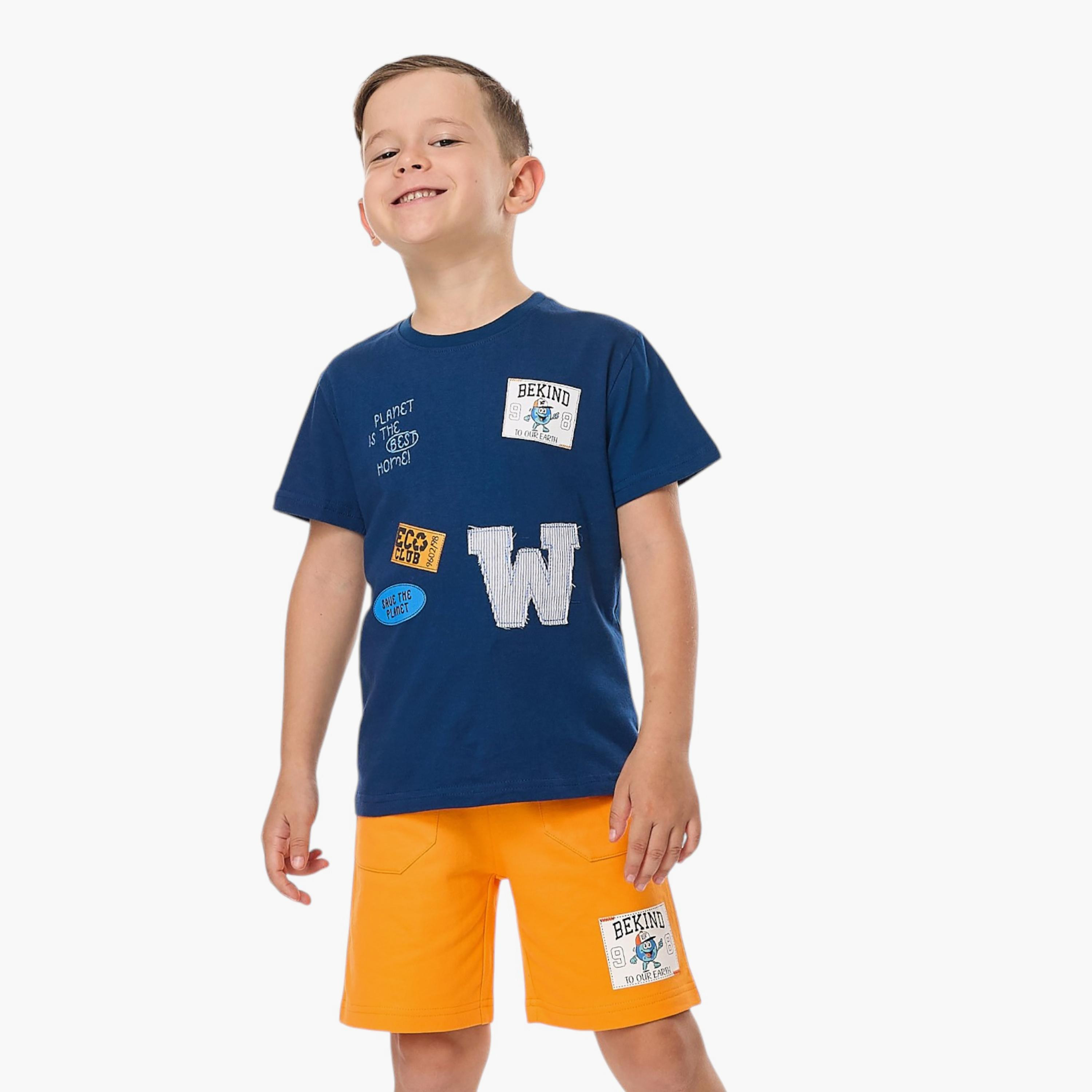 Victor and Jane 2-Piece Printed Short Sleeves T-Shirt with Shorts-baby-boys-clothing-setsandcoords-image-3
